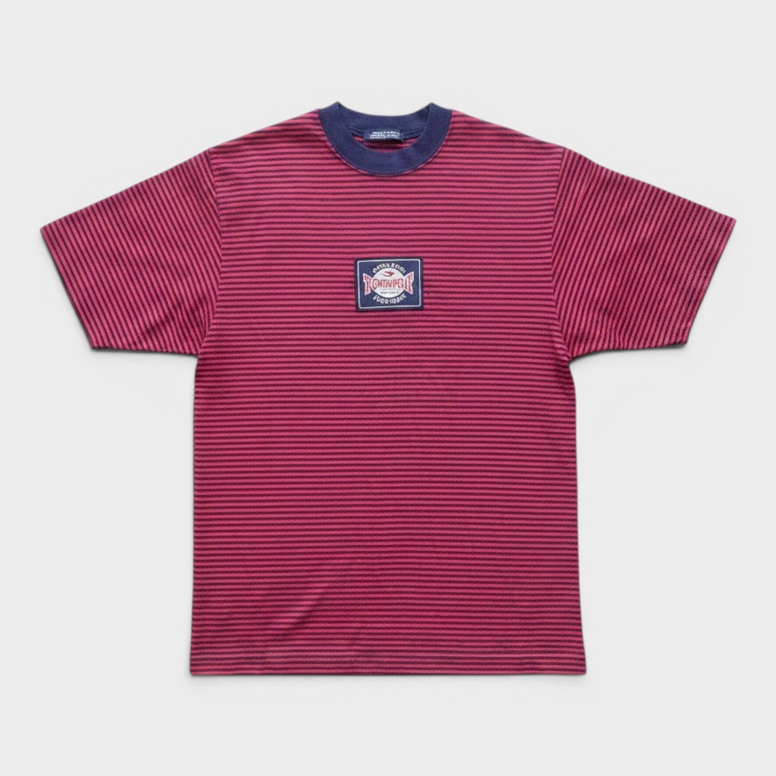 Classic Striped Logo T-Shirt Dark Red Navy