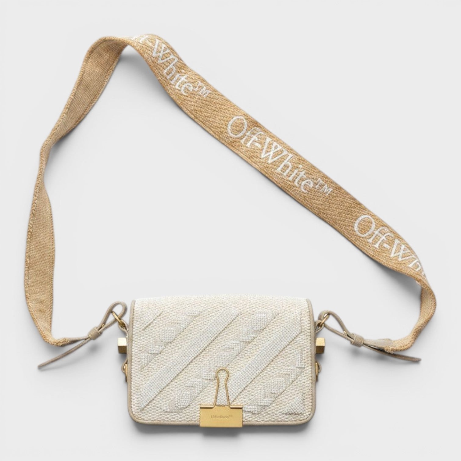 SMR Rafia Mini Flap Bag Beige