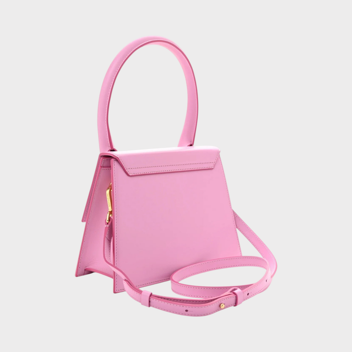 Supplied Fashion Le Grand Chiquito light pink structured leather handbag with top handle and adjustable shoulder strap.