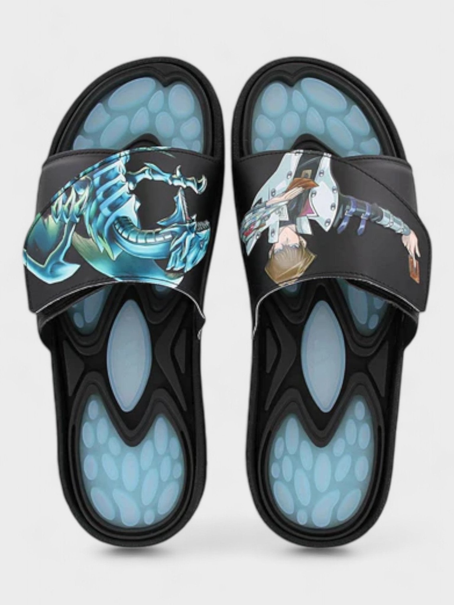 Adidas Reptossage Hook - And - Loop Slides Yu - Gi - Oh! Blue Eyes White Dragon - Supplied FashionAdidas