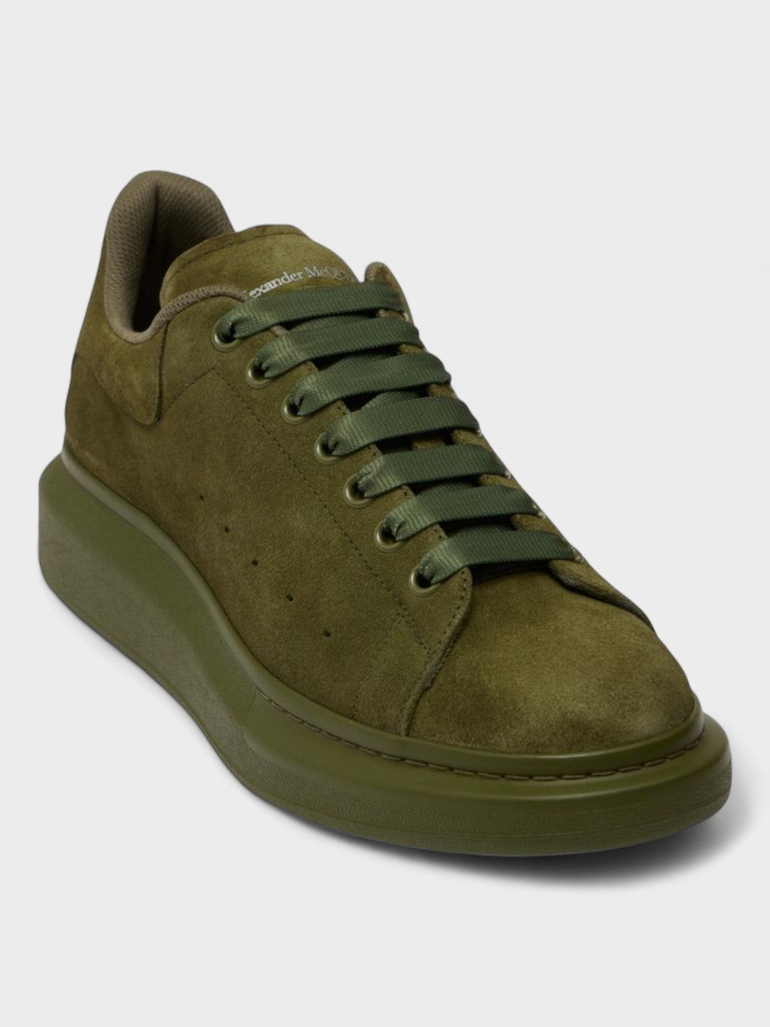 ALEXANDER MCQUEEN Suede Oversized Sneakers Khaki - Supplied FashionAlexander McQueen