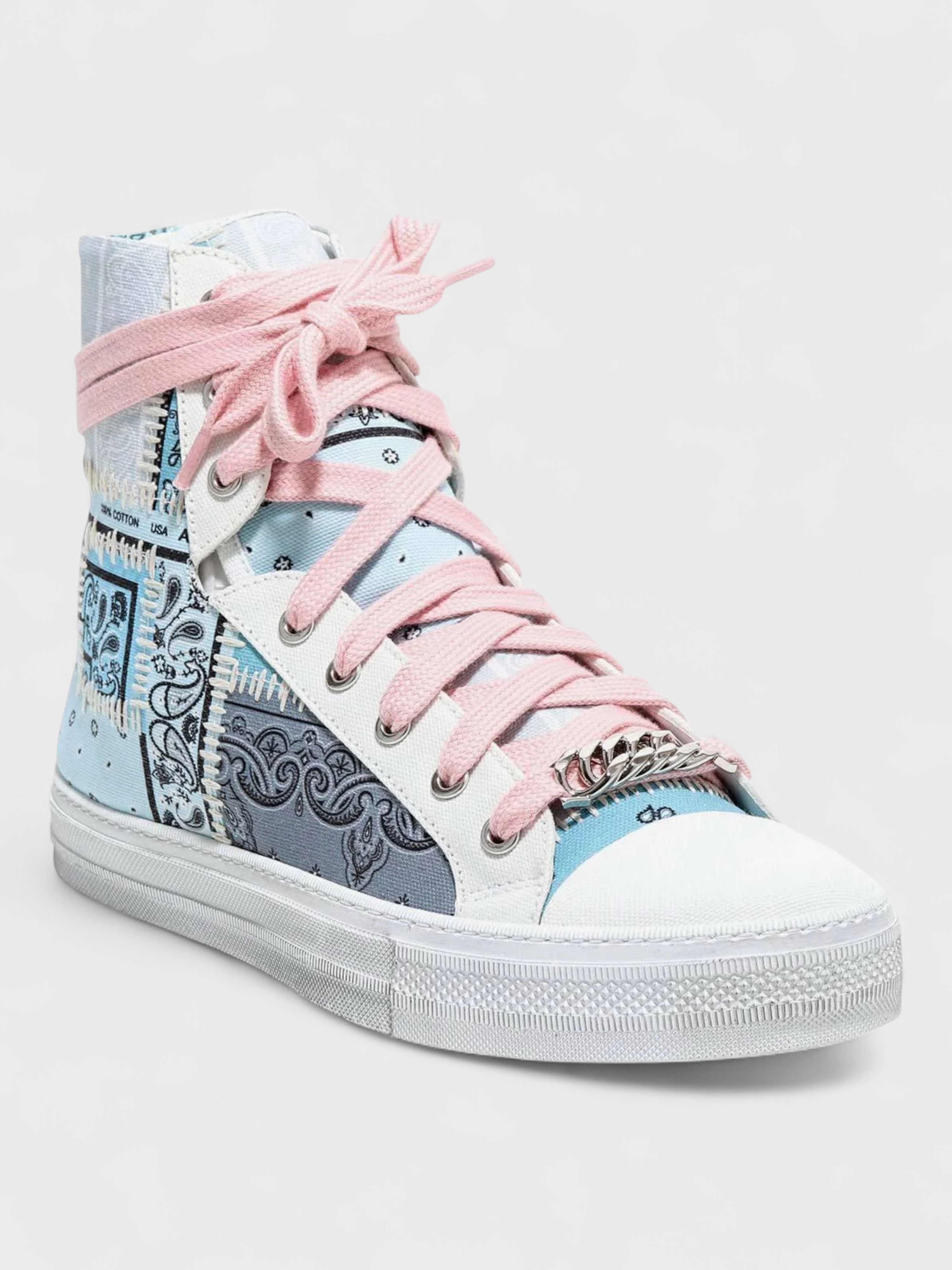 Amiri Sunset Bandana High Patchwork Light Blue