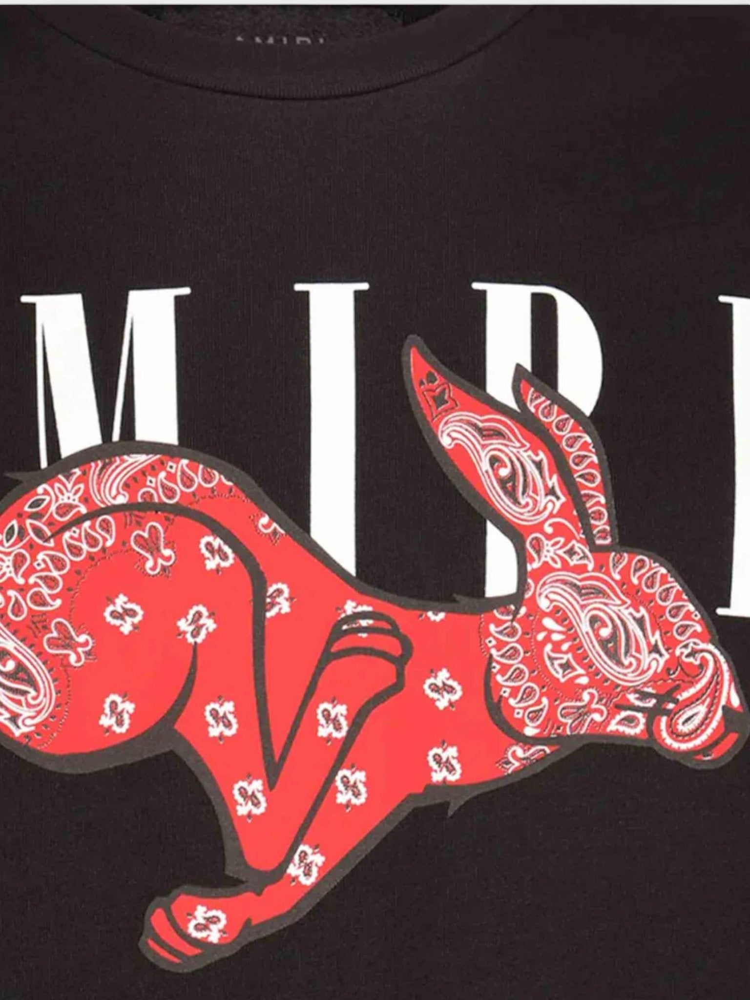 AMIRI CNY Bandana Rabbit Logo Tee Black - Supplied FashionAmiri