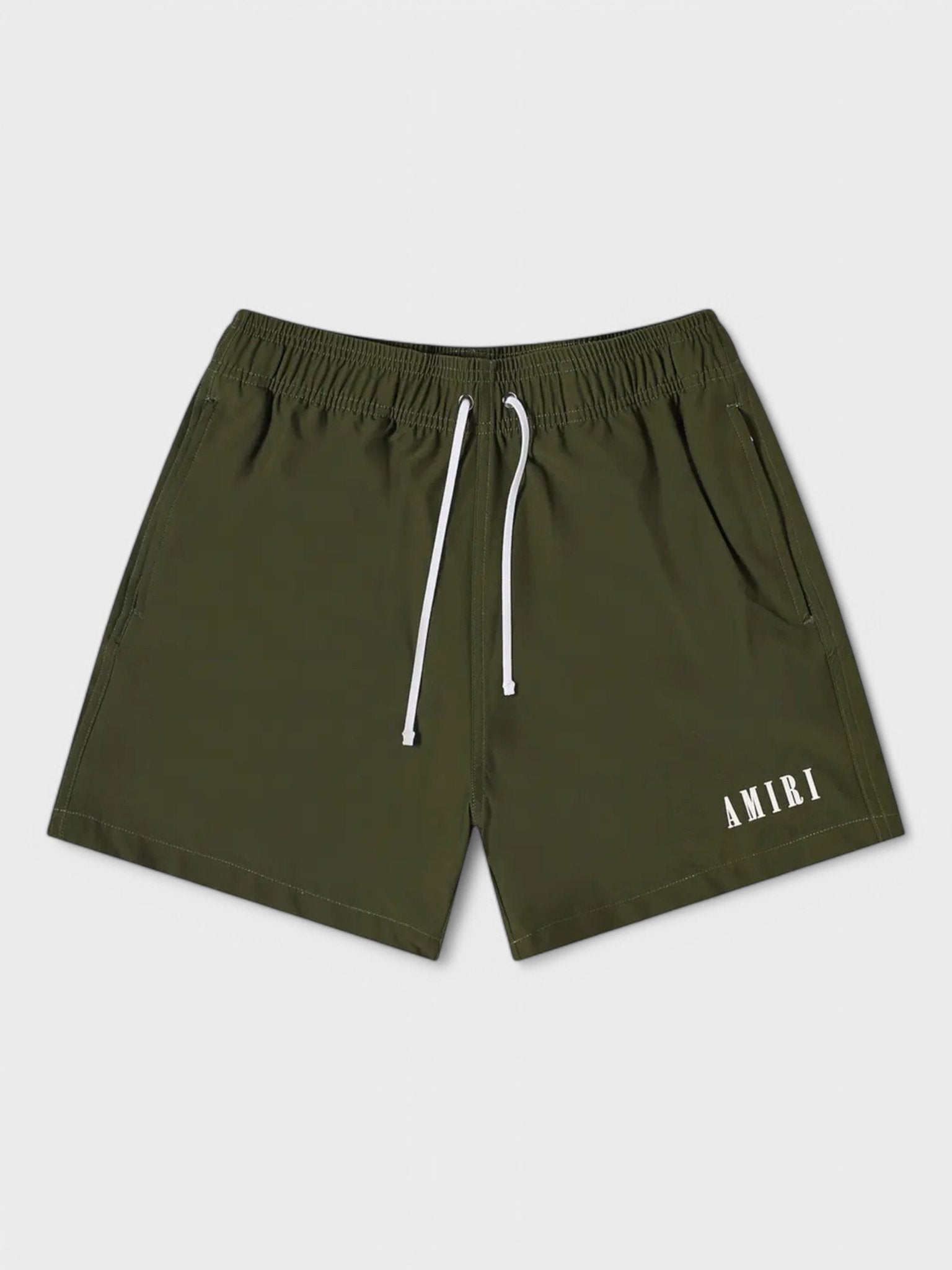 Amiri Core Logo Swim Trunk Olive Green - Supplied FashionAmiri
