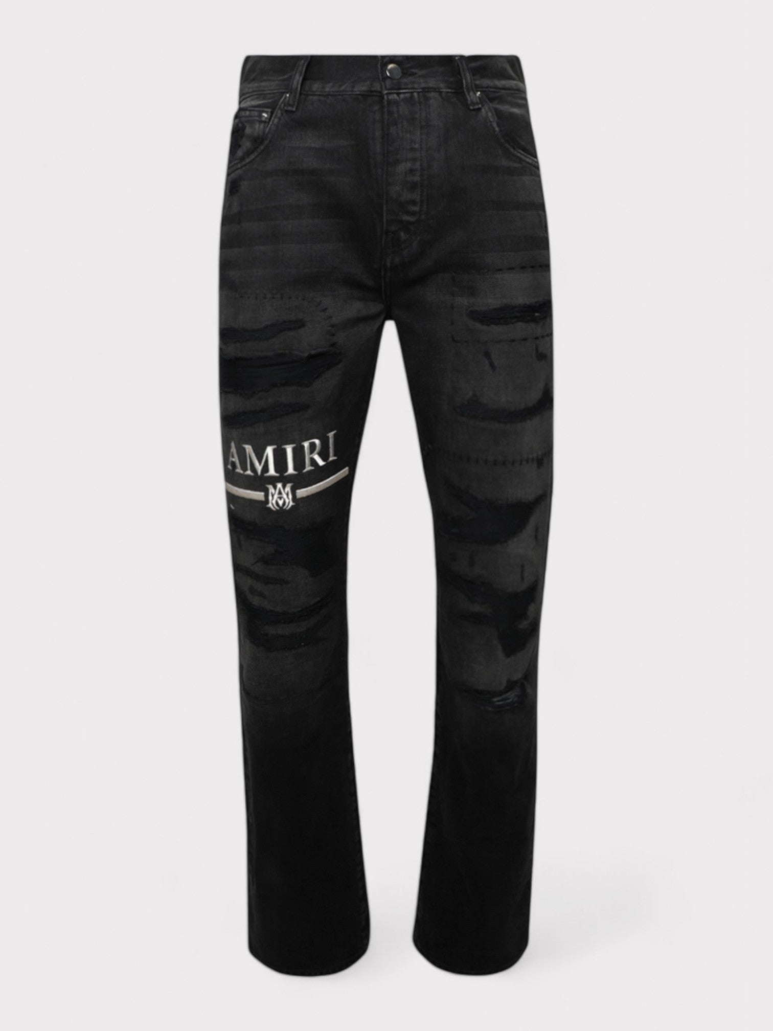 Amiri MA Bar Logo Straight Jeans Aged Black - Supplied FashionAmiri