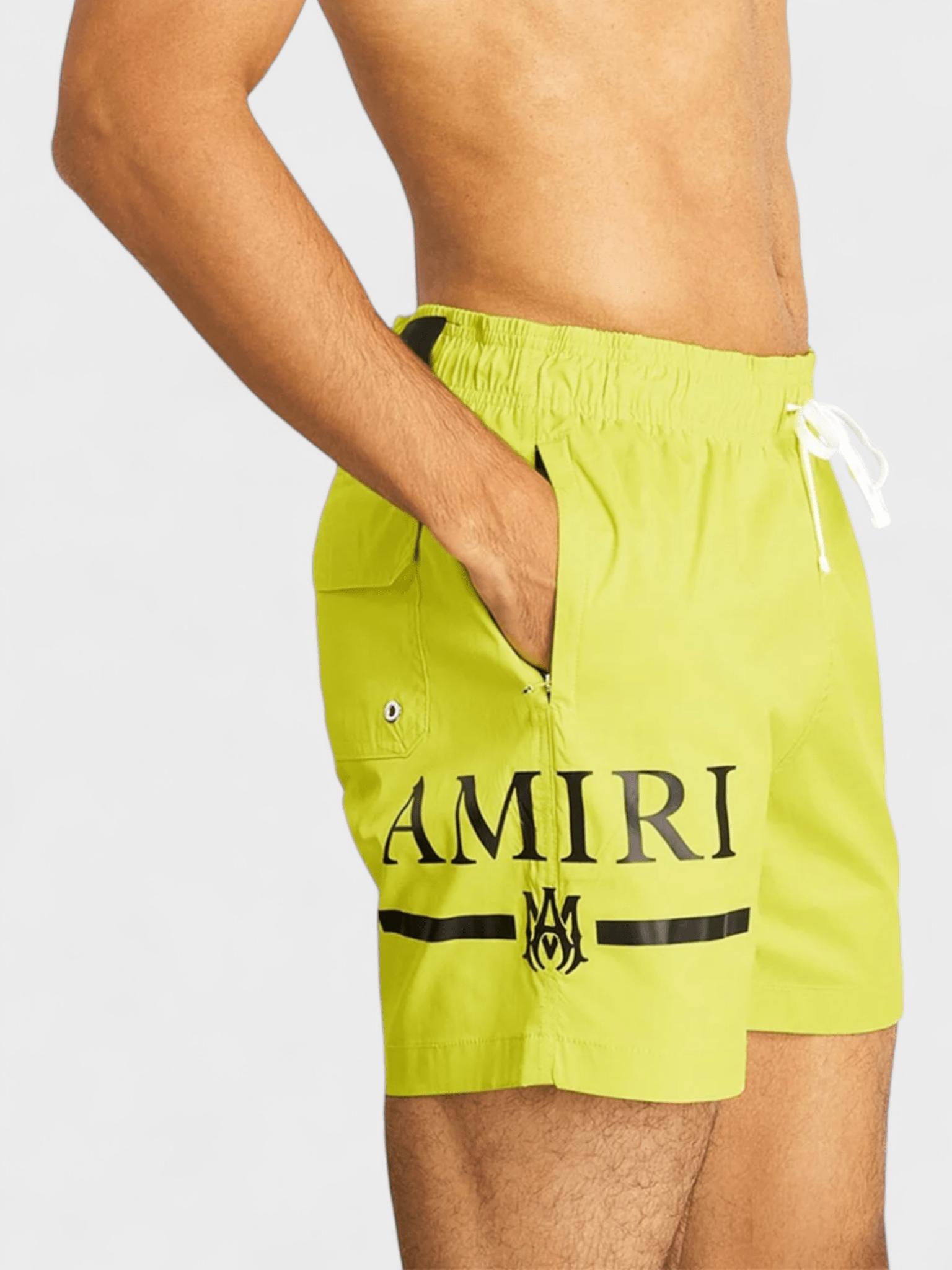 Amiri MA Bar Logo Swimtrunk Lime - Supplied FashionAmiri