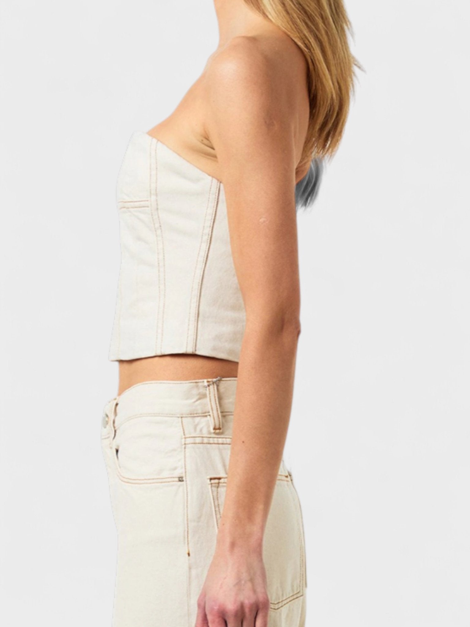 AMIRI Ma Bustier Bandeau Top Alabaster - Supplied FashionAmiri