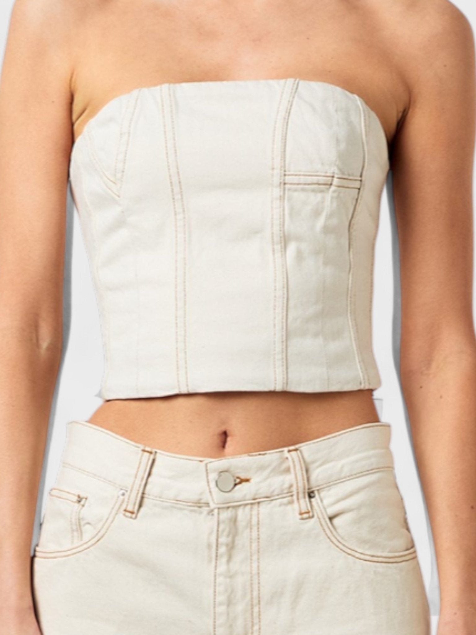 AMIRI Ma Bustier Bandeau Top Alabaster - Supplied FashionAmiri