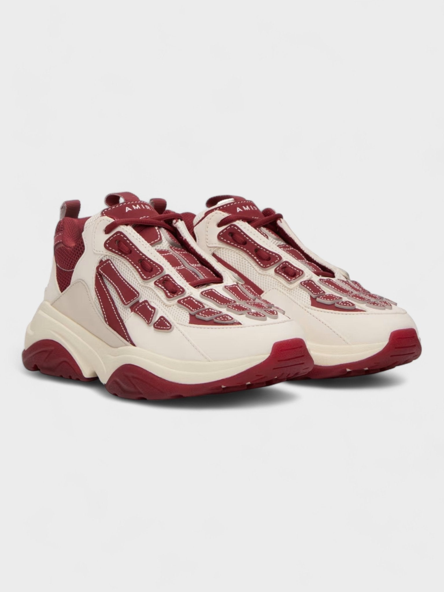 AMIRI Red & White Bone Runner Low - Top Sneakers - Supplied FashionAmiri