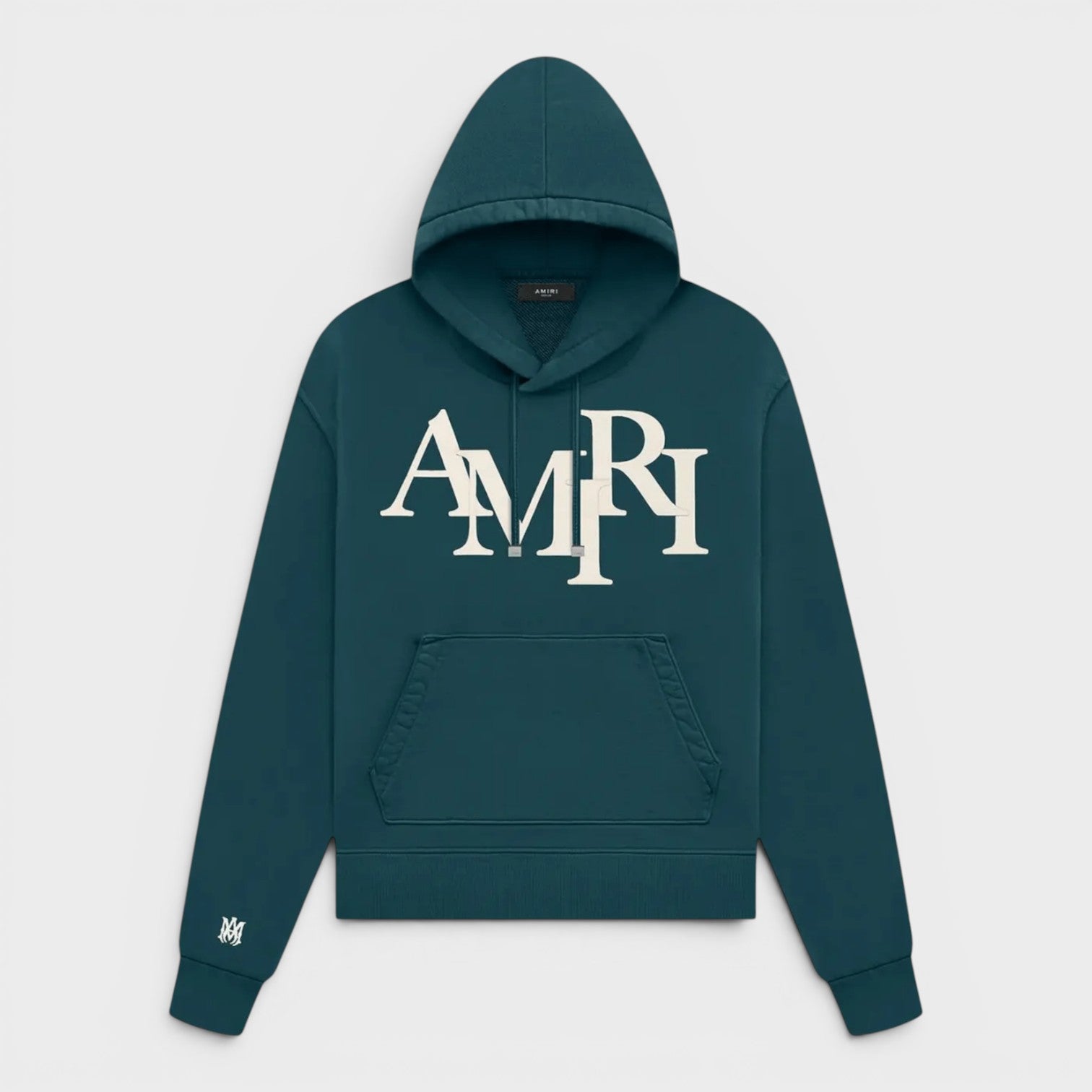 Staggered Logo Hoodie Rain Forest