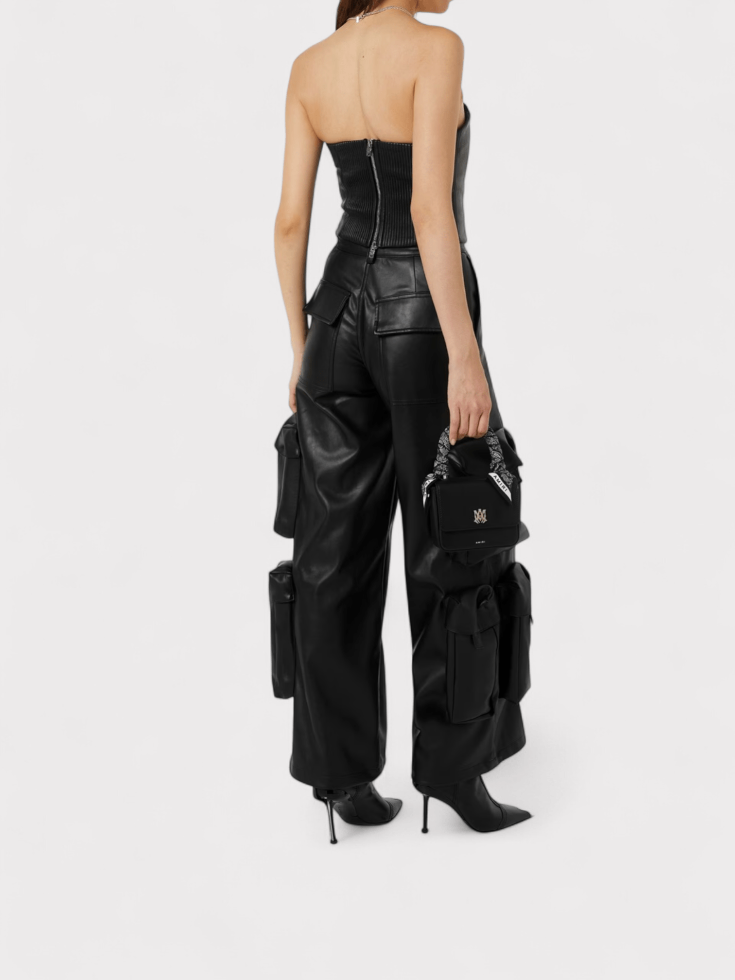 Amiri Wmns Leather Cargo Pant Black - Supplied FashionAmiri