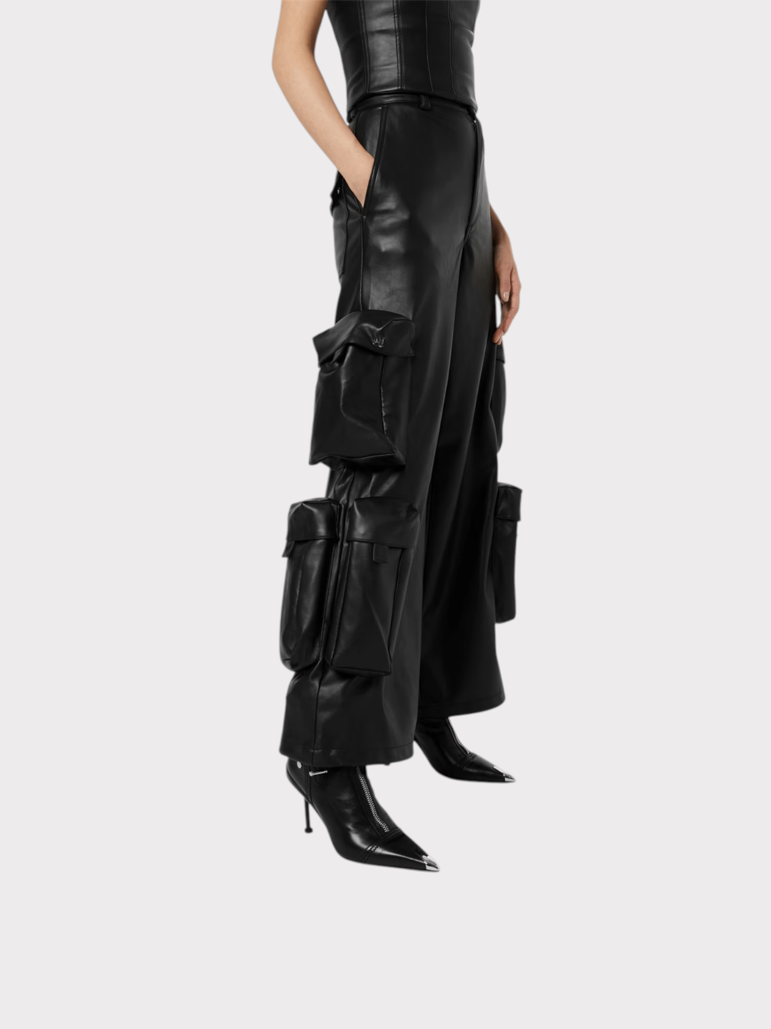 Amiri Wmns Leather Cargo Pant Black - Supplied FashionAmiri