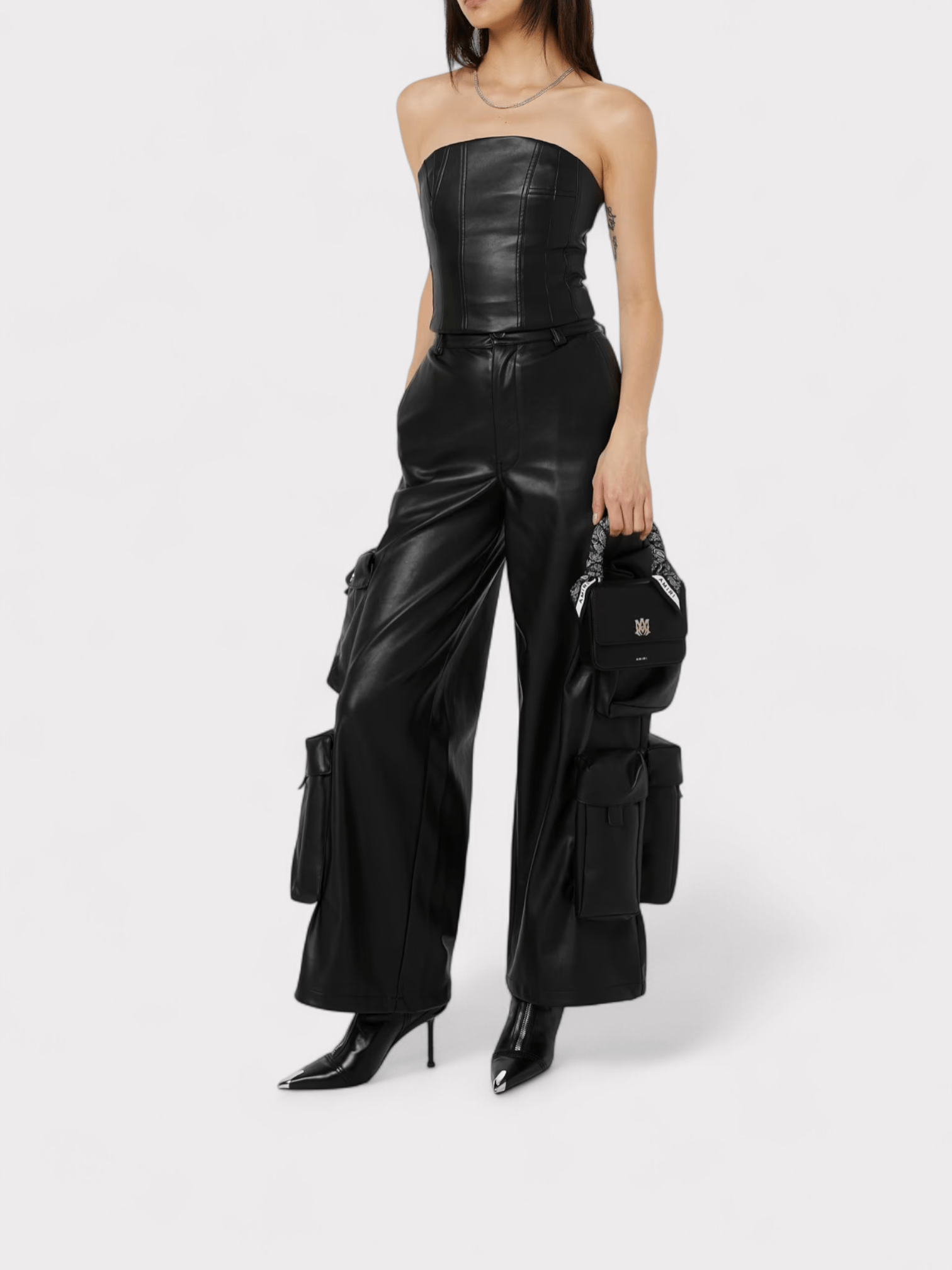 Amiri Wmns Leather Cargo Pant Black - Supplied FashionAmiri