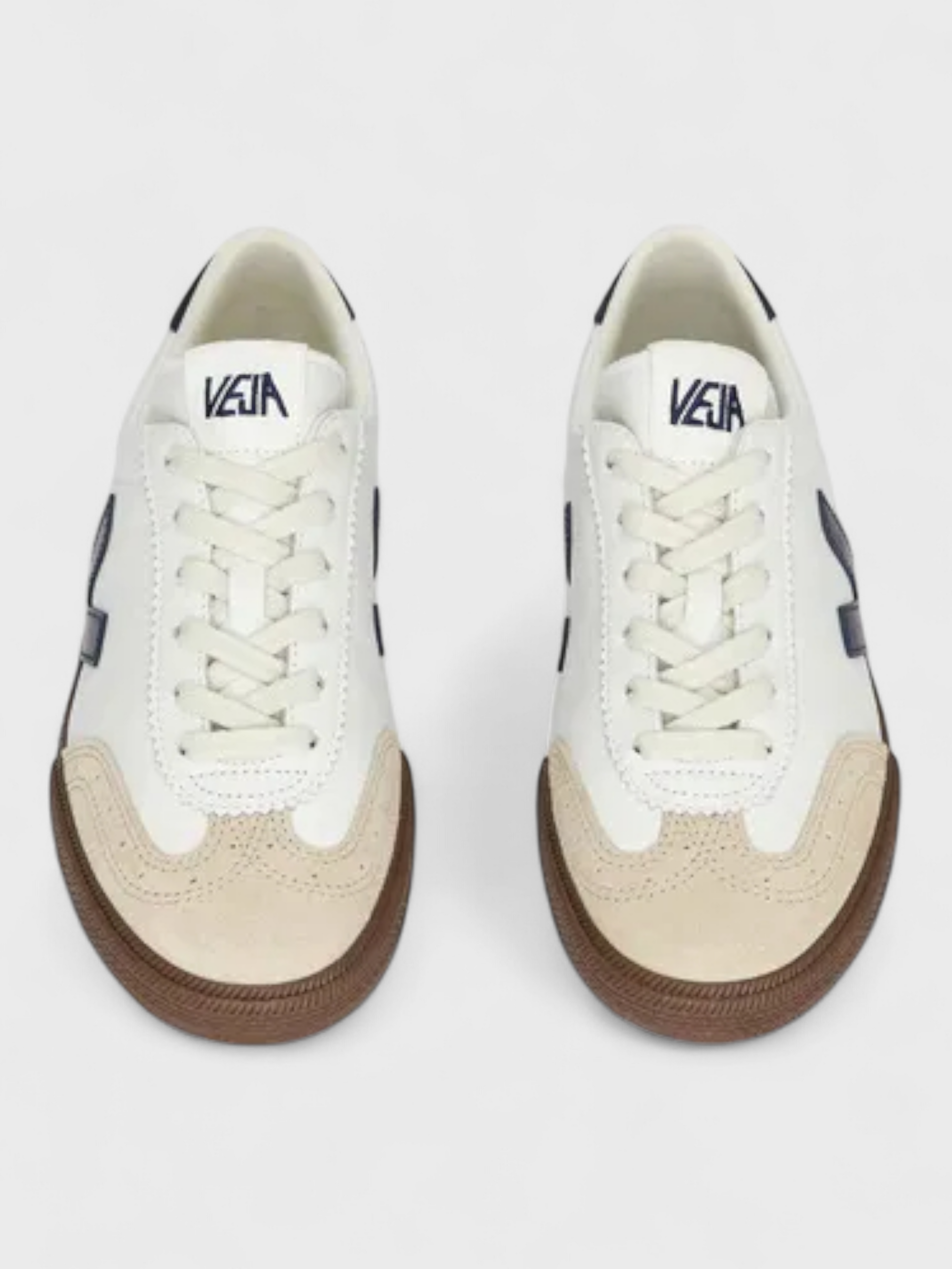 Veja Volley Suede Trimmed Leather Trainers White