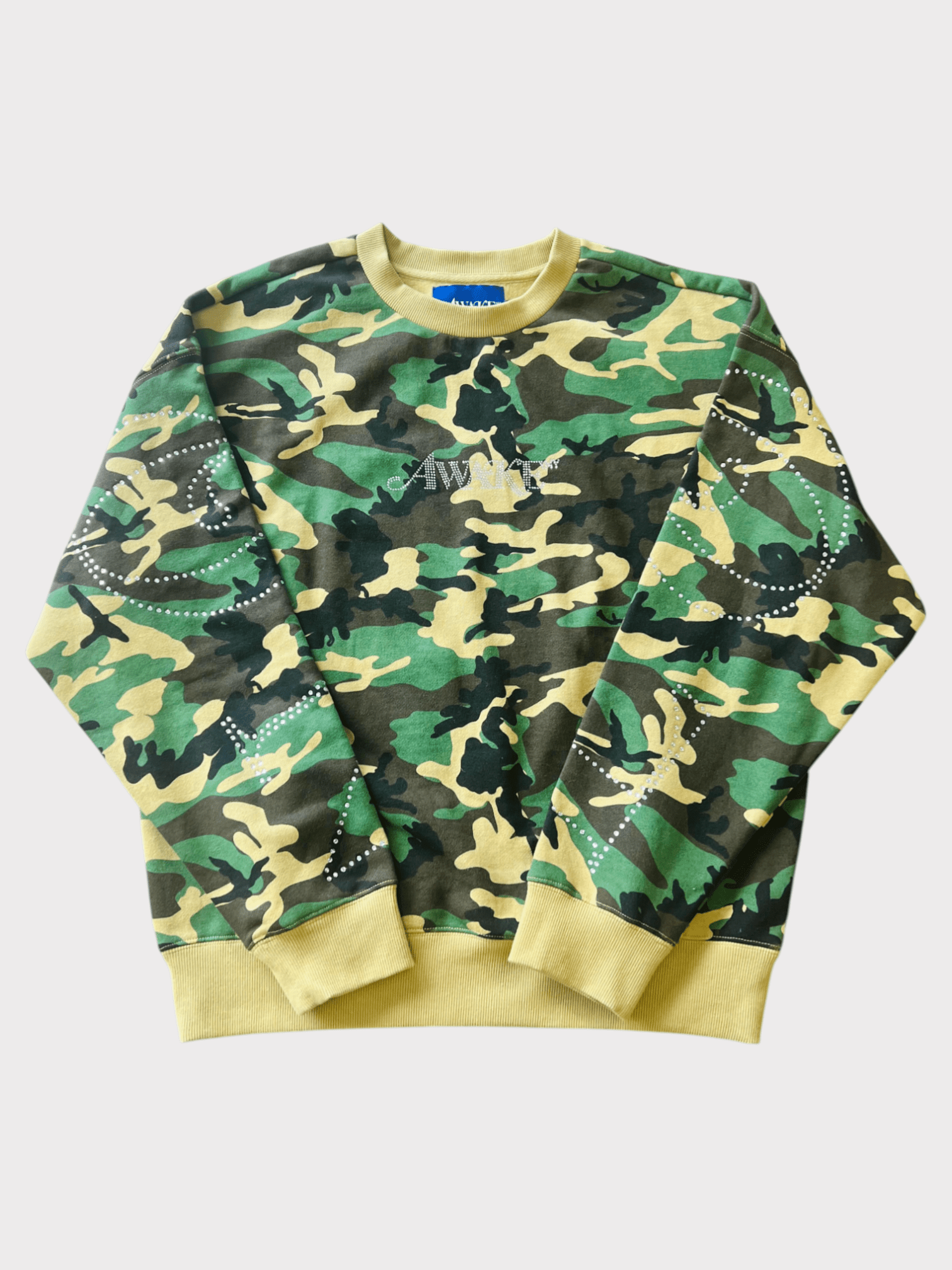 Awake NY Rhinestone Camo Sweatshirt Camo Green - Supplied FashionAwake