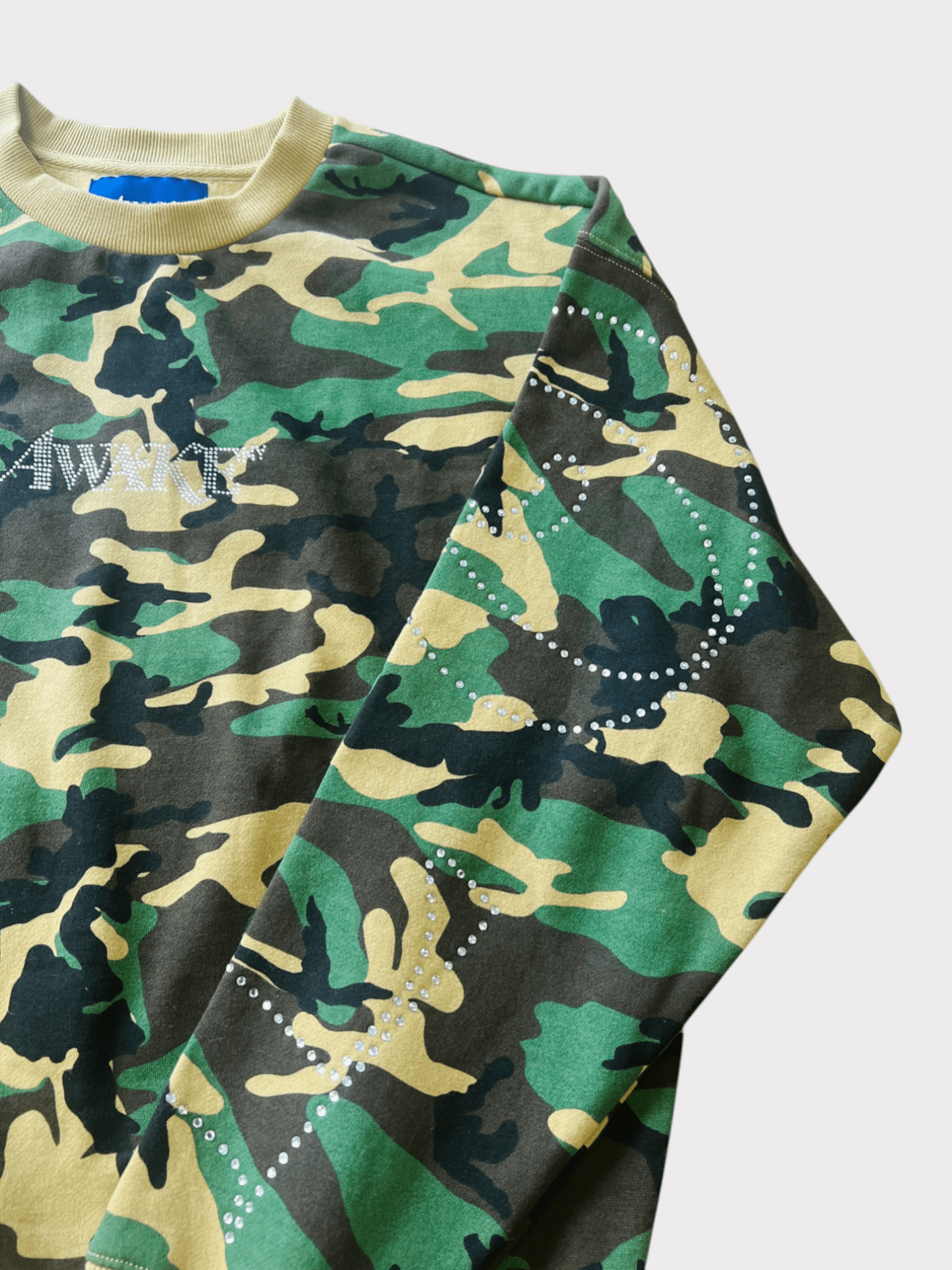 Awake NY Rhinestone Camo Sweatshirt Camo Green - Supplied FashionAwake