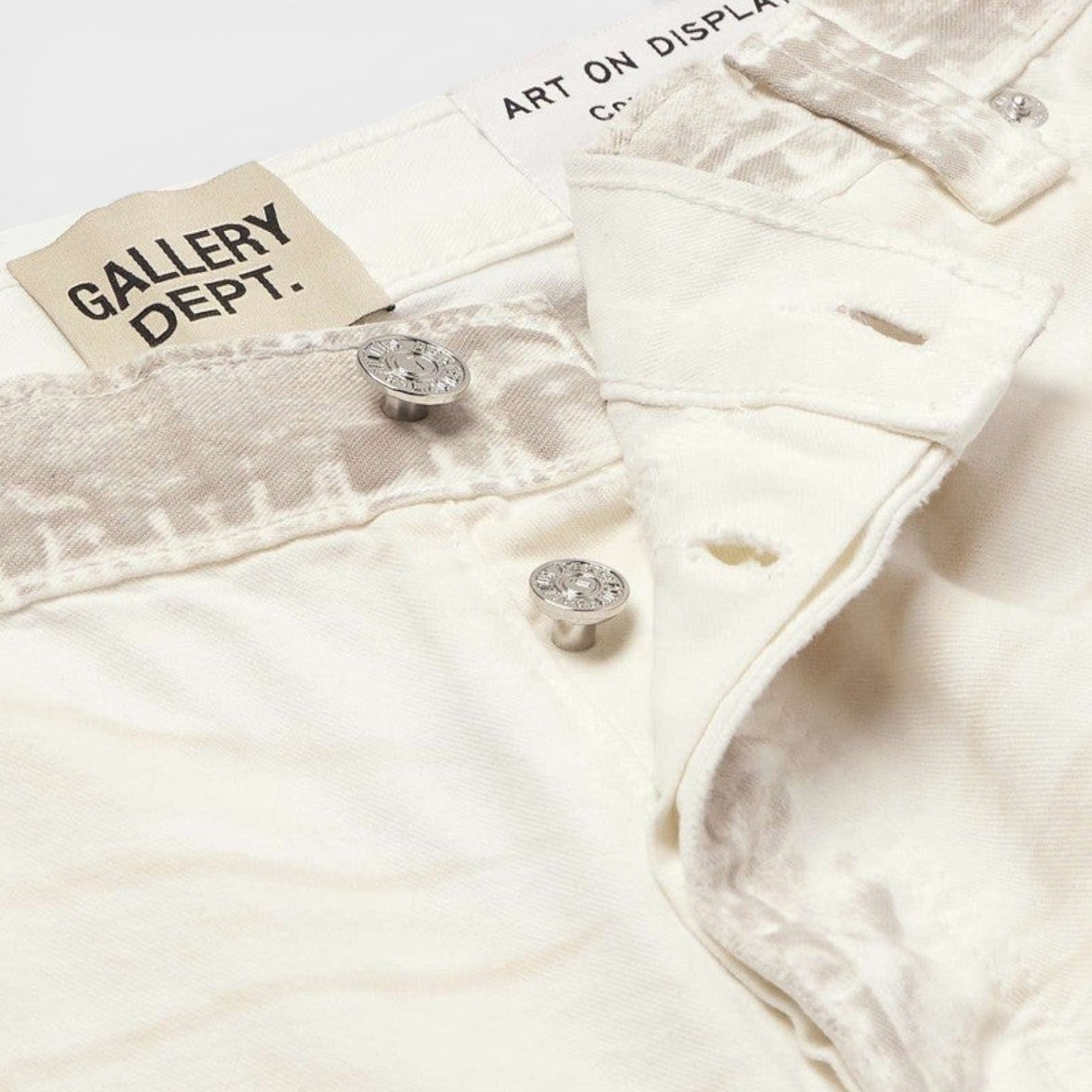 Le Bar De Music Paint-Splattered Jeans Flare Natural White Multi