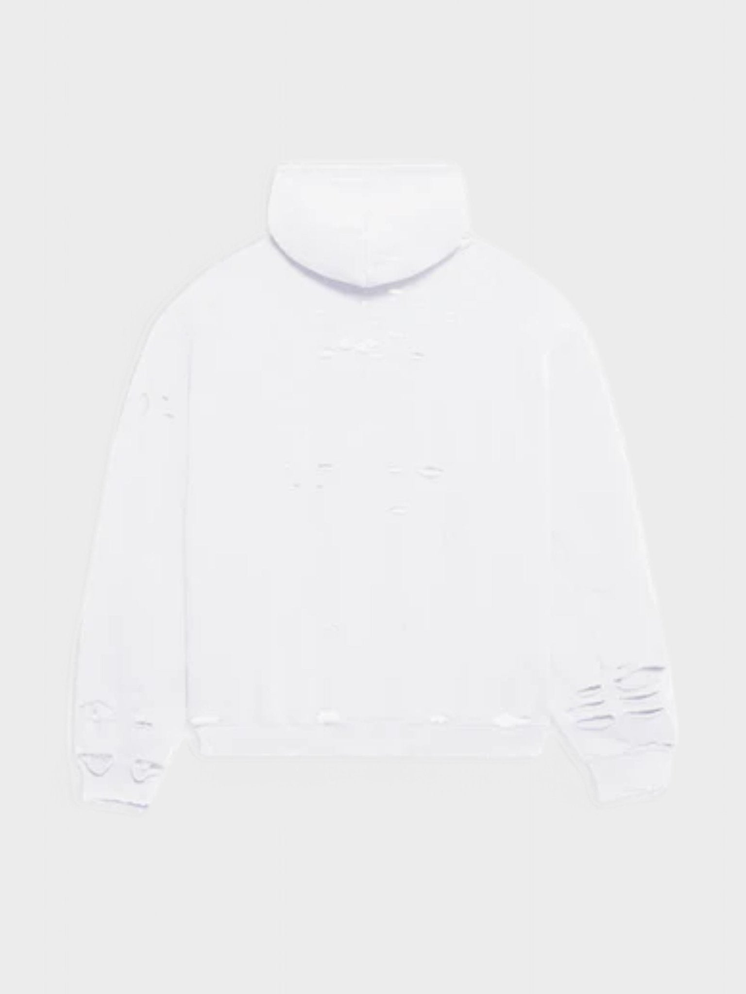 Balenciaga Caps Destroyed Hoodie White - Supplied FashionBalenciaga