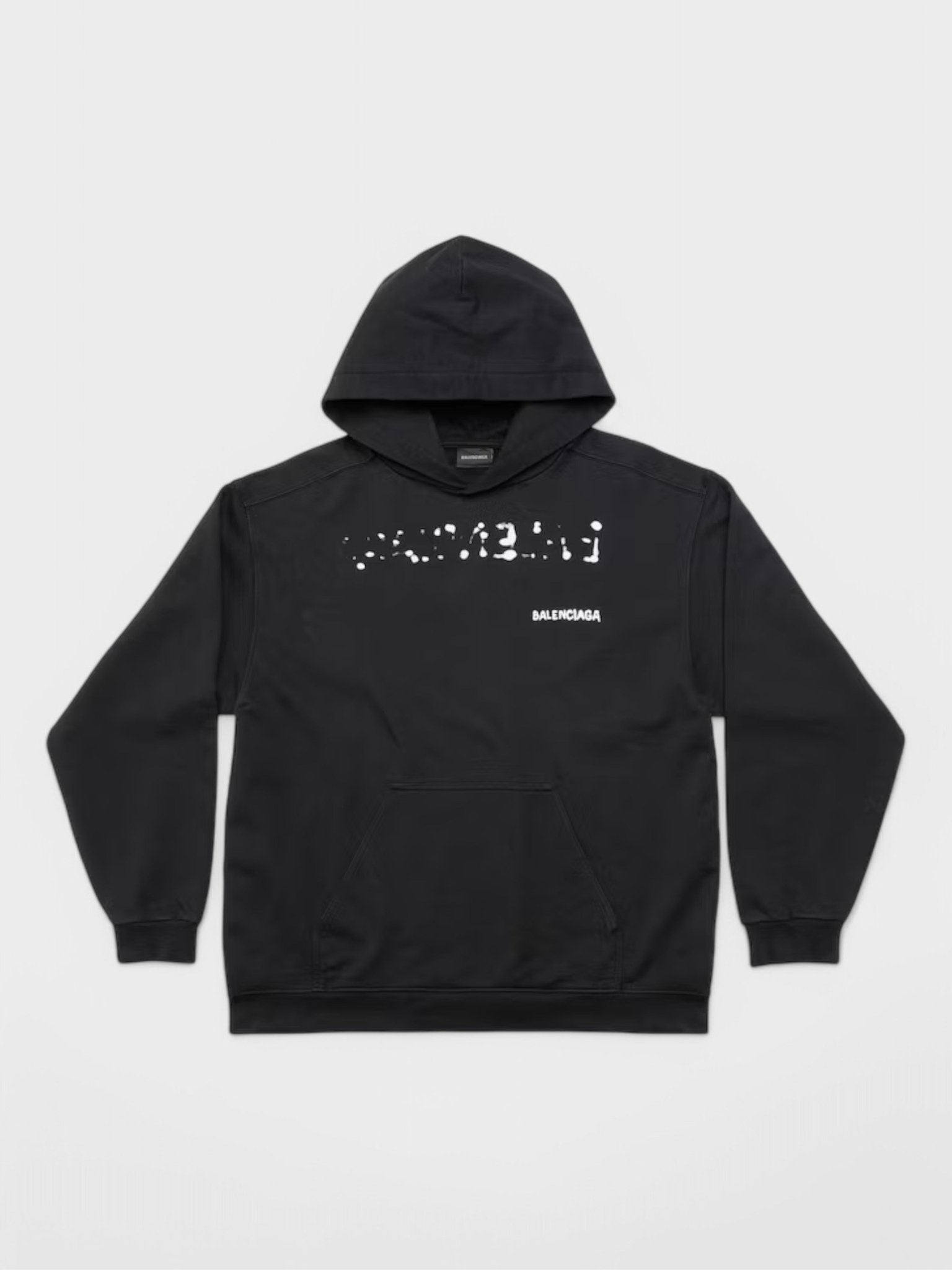 Balenciaga Hand - drawn Logo Hoodie Medium Fit Black - Supplied FashionBalenciaga