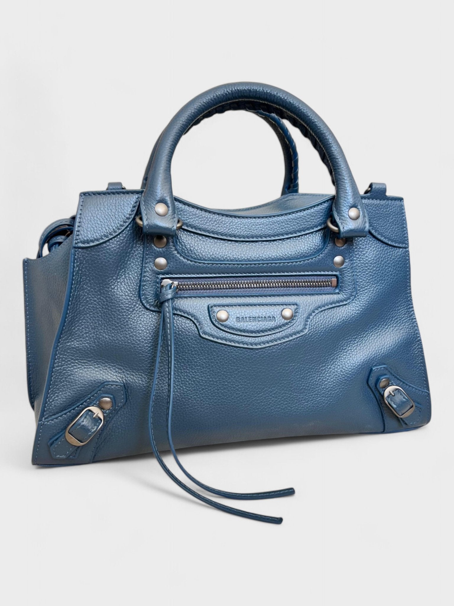 Balenciaga Neo Classic Leather Handbag Navy - Supplied FashionBalenciaga