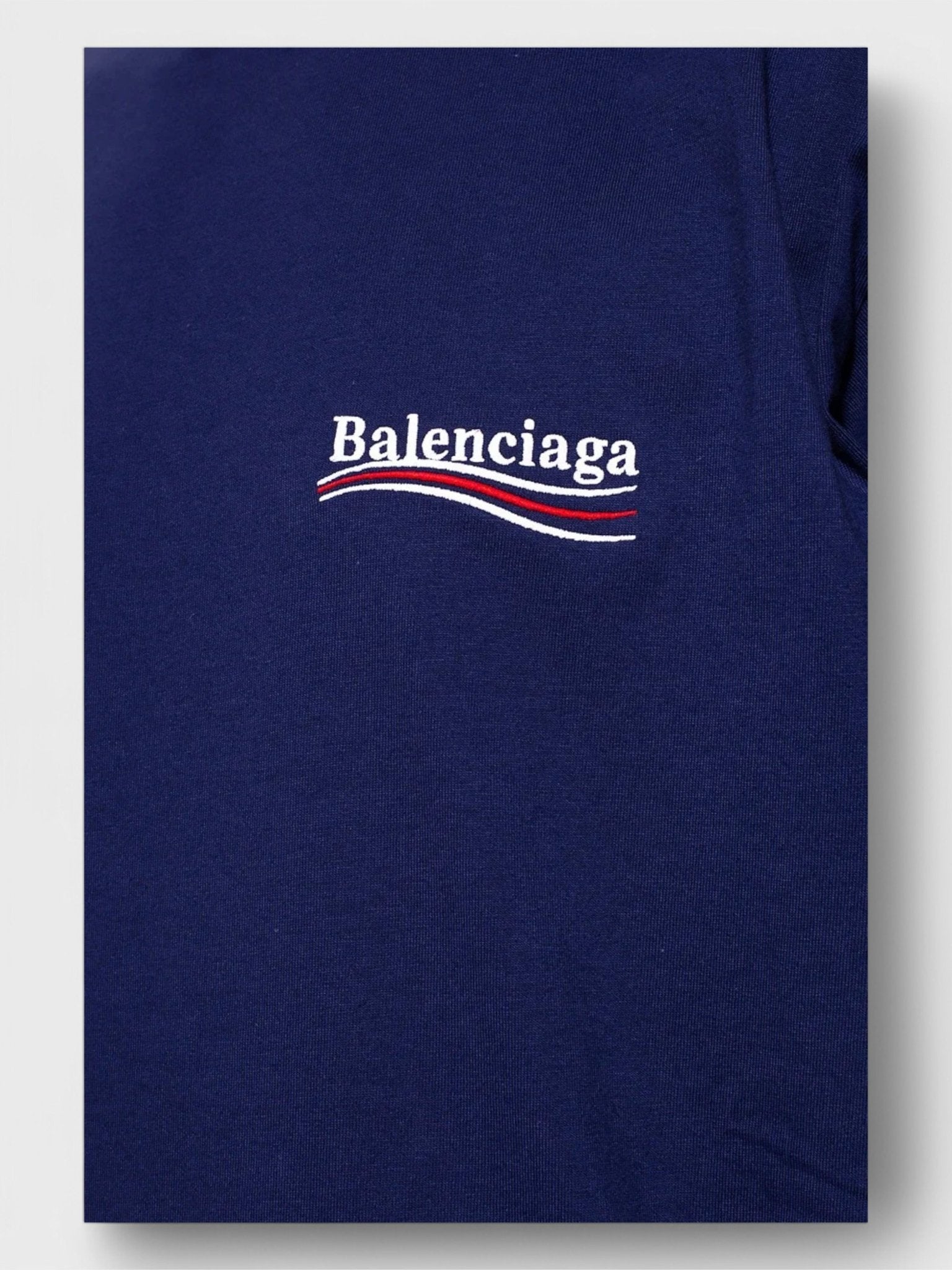 Balenciaga Political Campaign Logo Printed Crewneck T-Shirt Blue - Supplied FashionBalenciaga