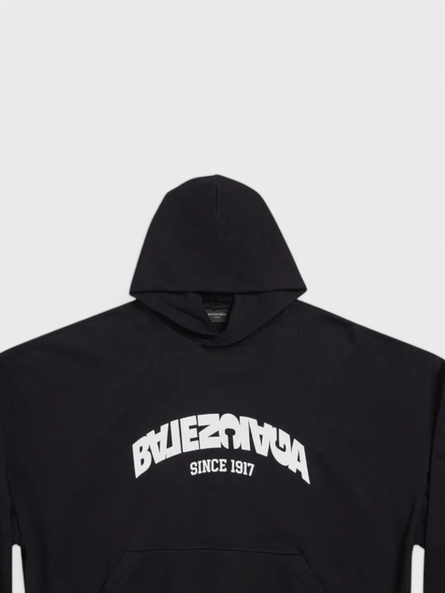 Balenciaga Round Flipped Logo Oversized Hoodie Black - Supplied FashionBalenciaga