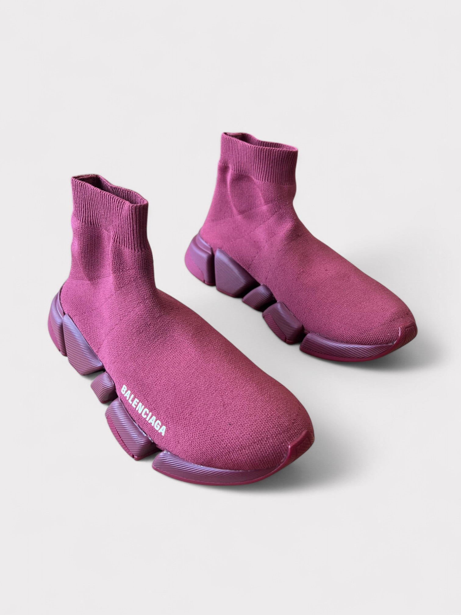 Balenciaga Speed 2.0 Recycled Knit Burgundy - Supplied FashionBalenciaga