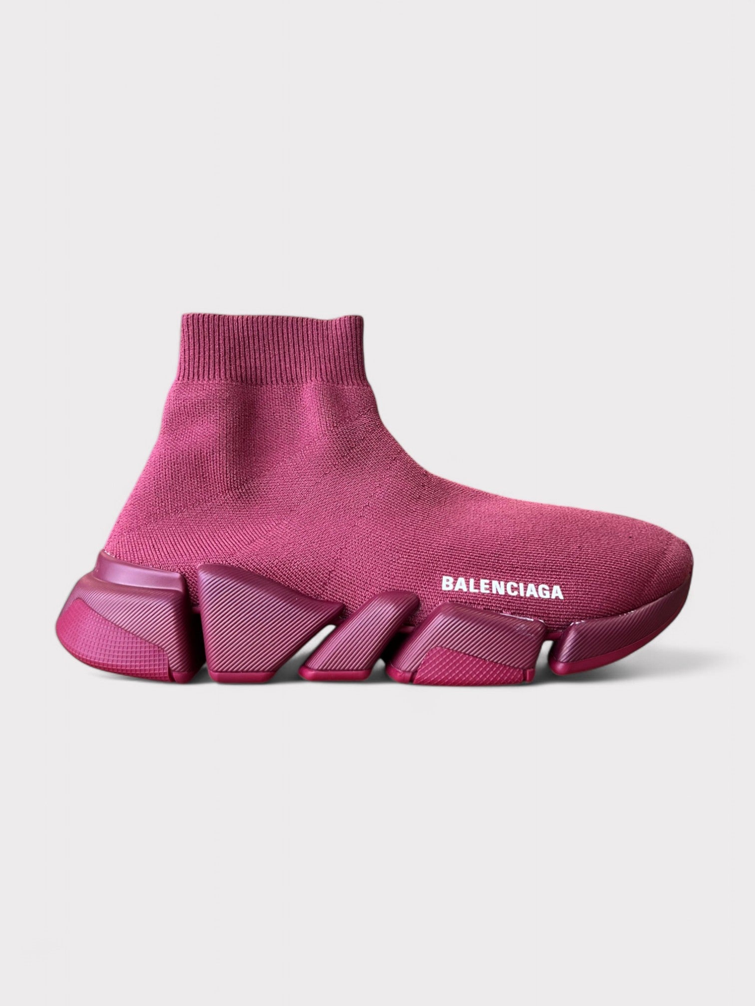 Balenciaga Speed 2.0 Recycled Knit Burgundy - Supplied FashionBalenciaga