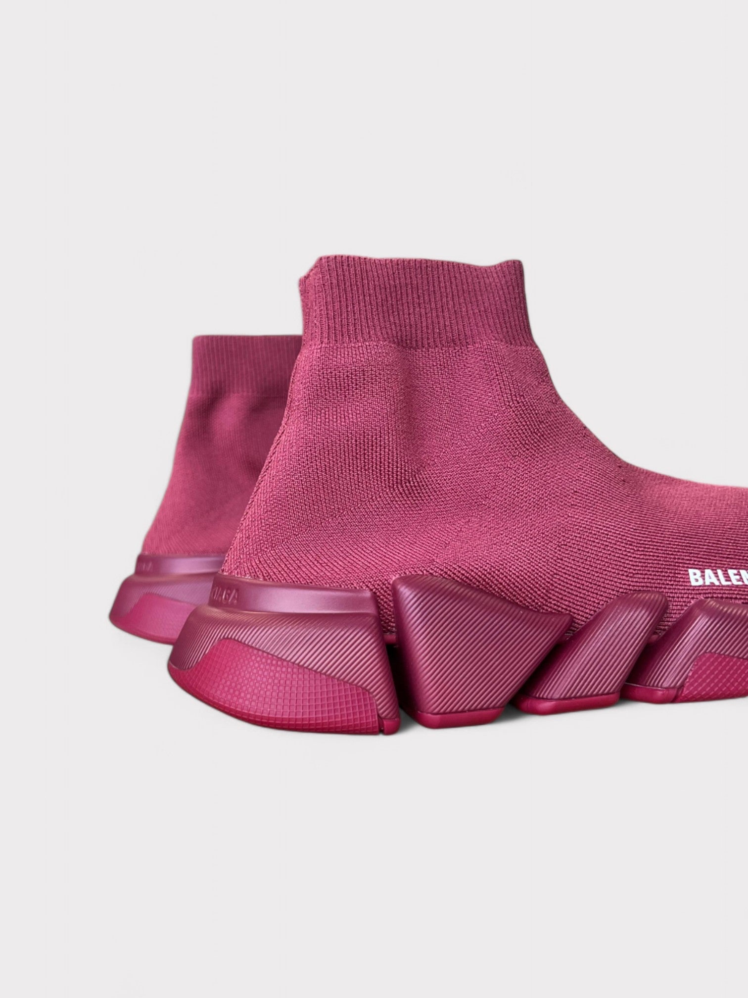 Balenciaga Speed 2.0 Recycled Knit Burgundy - Supplied FashionBalenciaga