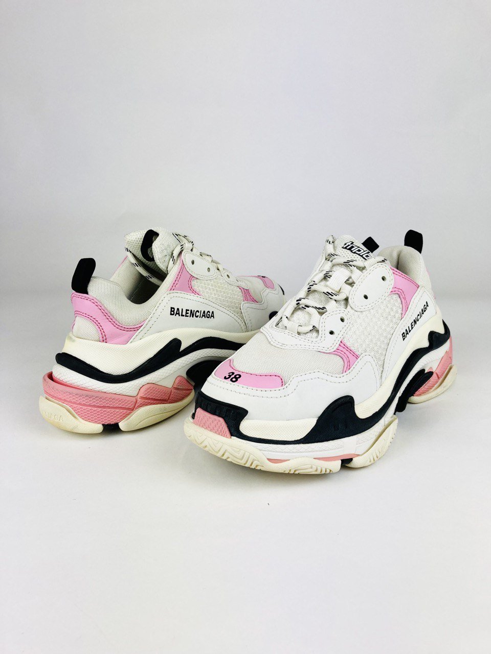 Balenciaga Triple S Pink White UK4 - Supplied LuxuryBalenciaga