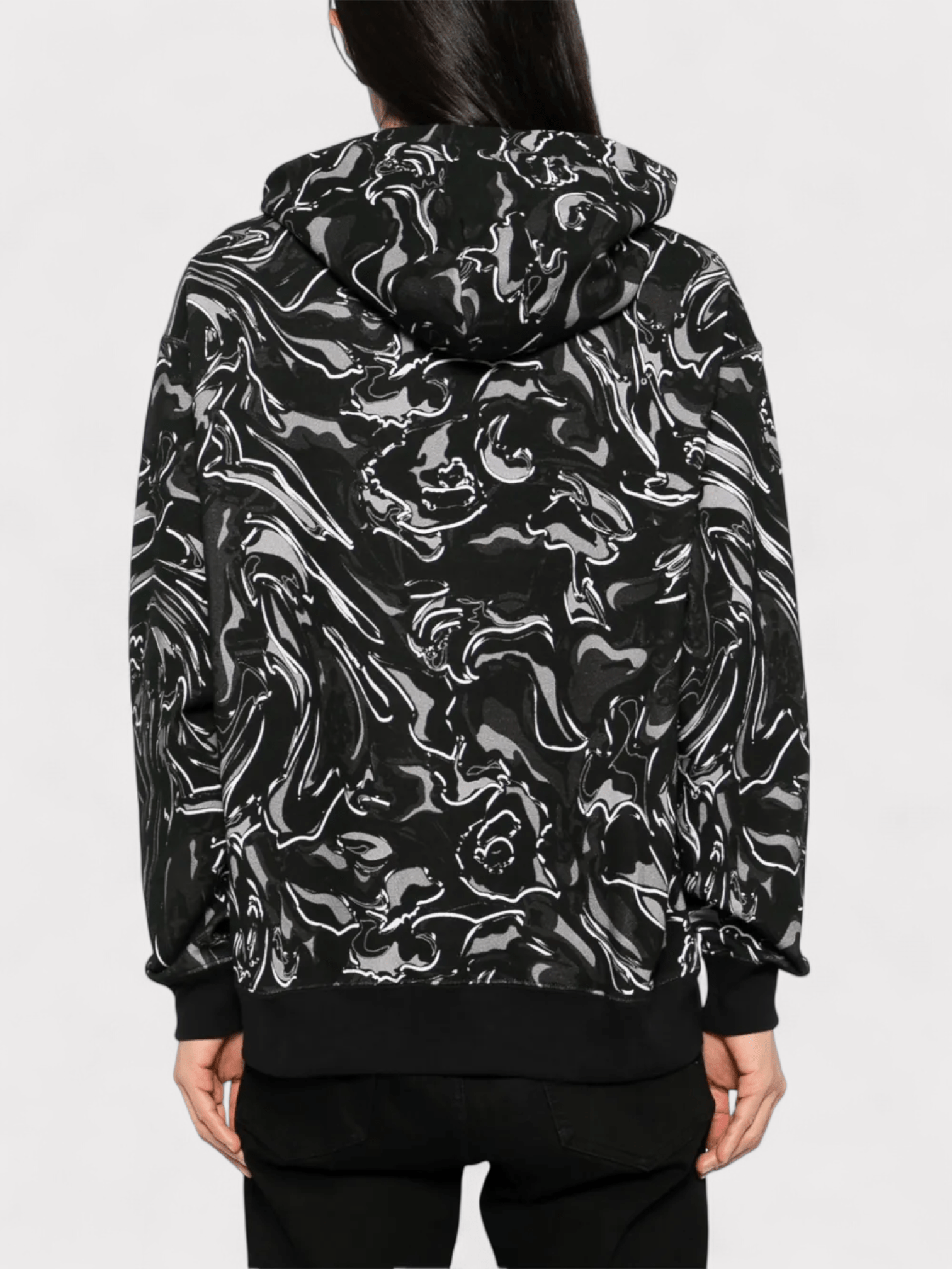 Bape Marble Graphic Print Hoodie Black - Supplied FashionBape