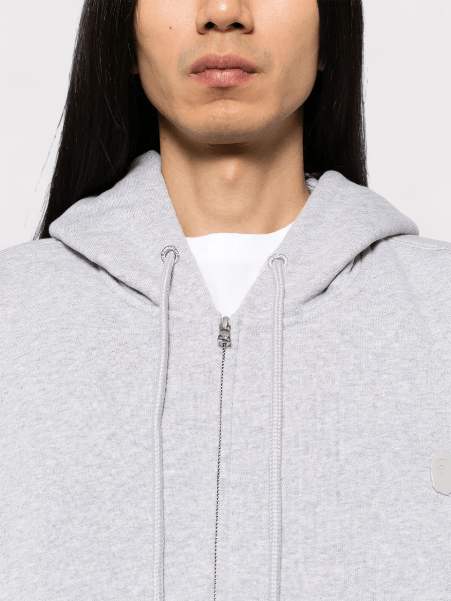 Bape One Point Zip Hoodie Grey - Supplied FashionBape