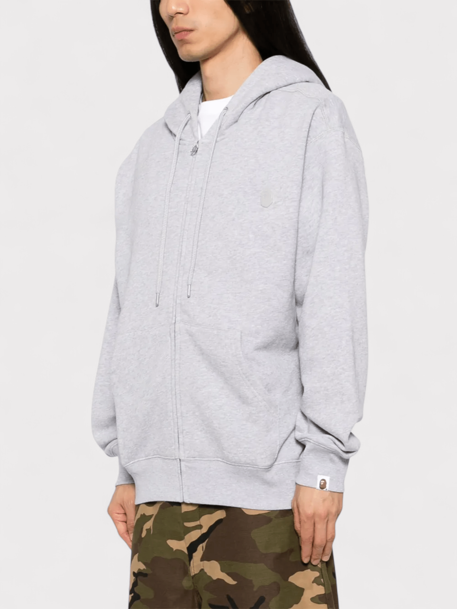 Bape One Point Zip Hoodie Grey - Supplied FashionBape