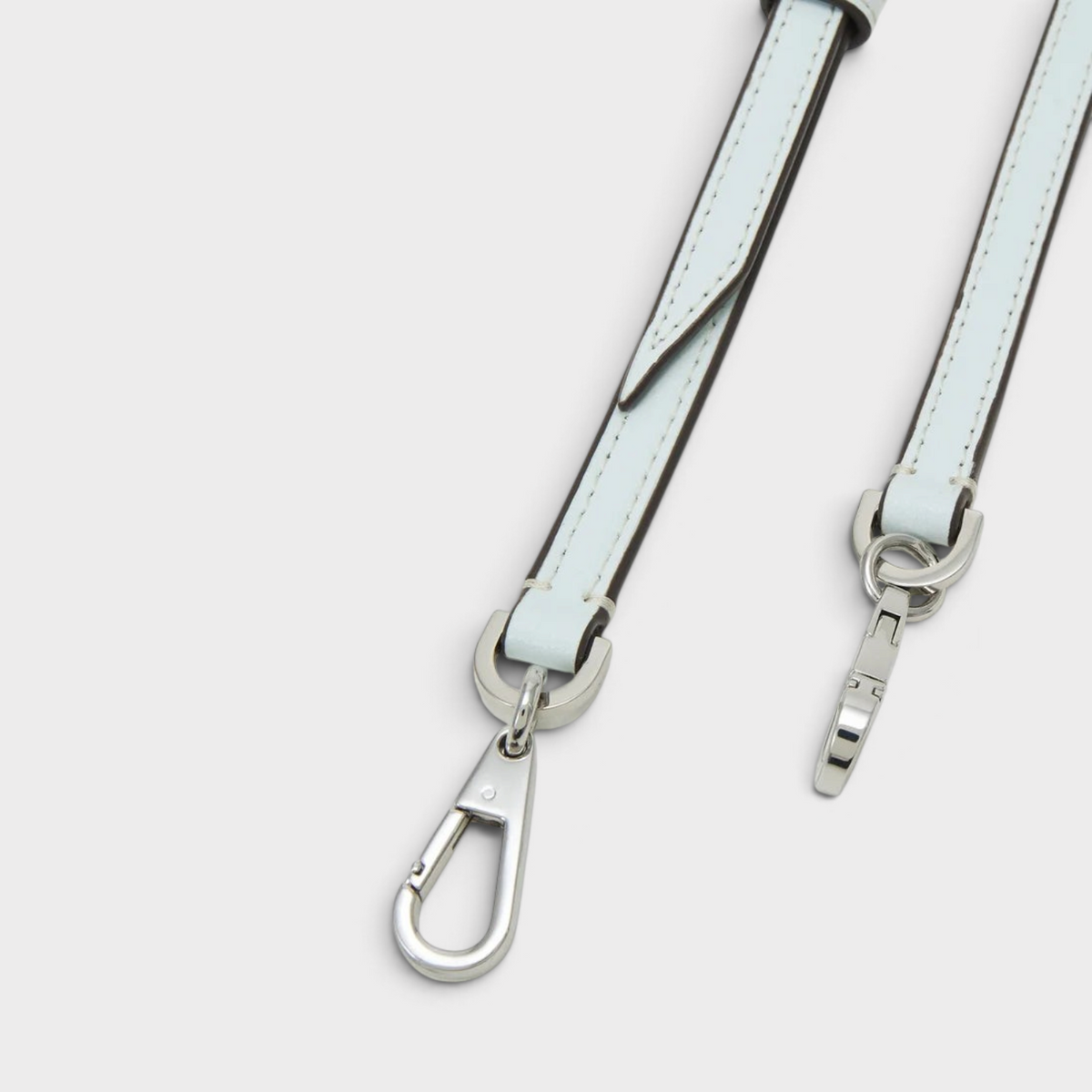 Supplied Fashion ice blue leather bag adjustable shoulder strap with silver hardware clips
