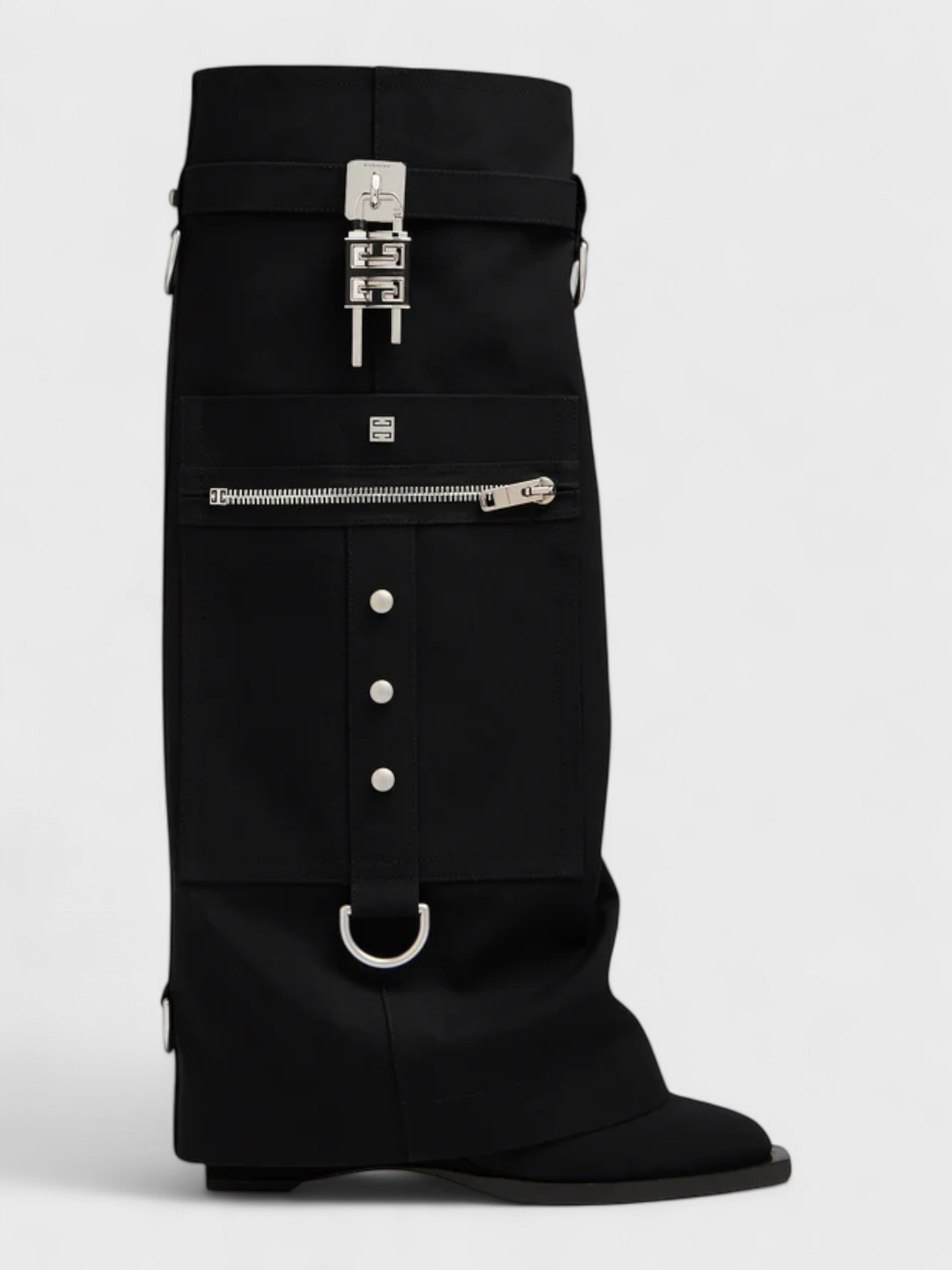 Givenchy Shark Lock Cowboy High Boots Black