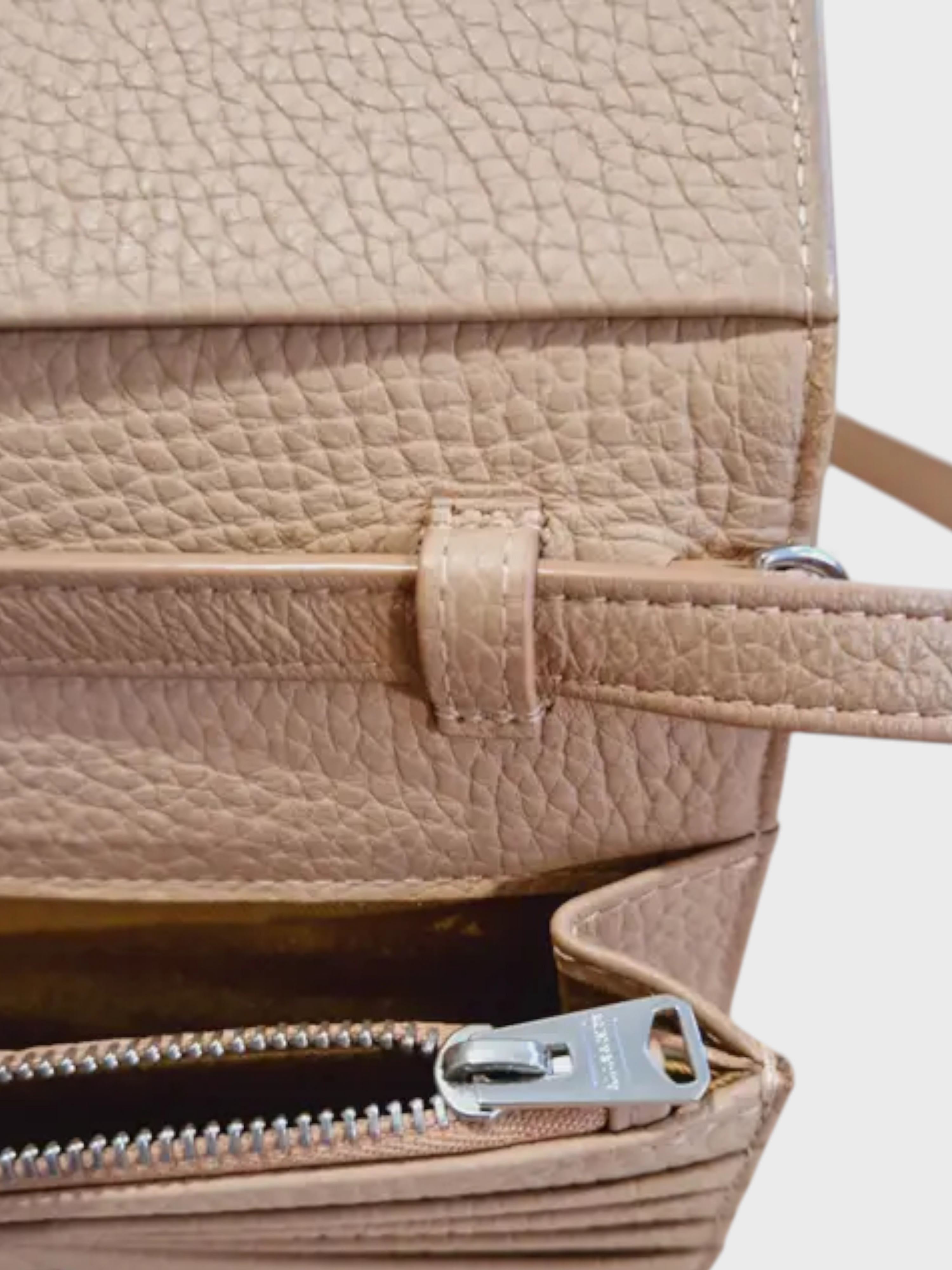 All Saints Small Leather Crossbody Bag Beige