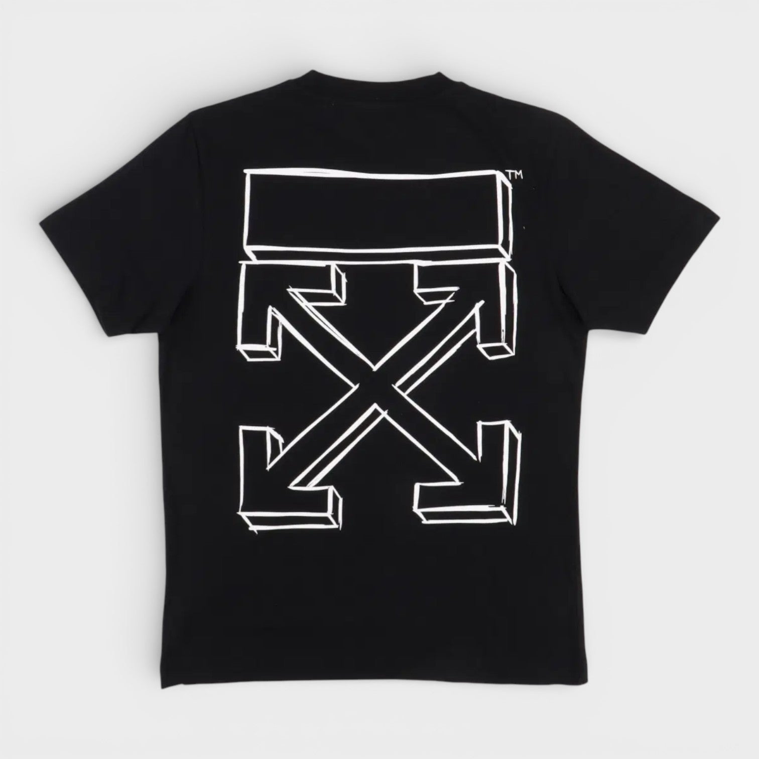 3D Arrow Short Sleeve T-Shirt Black White
