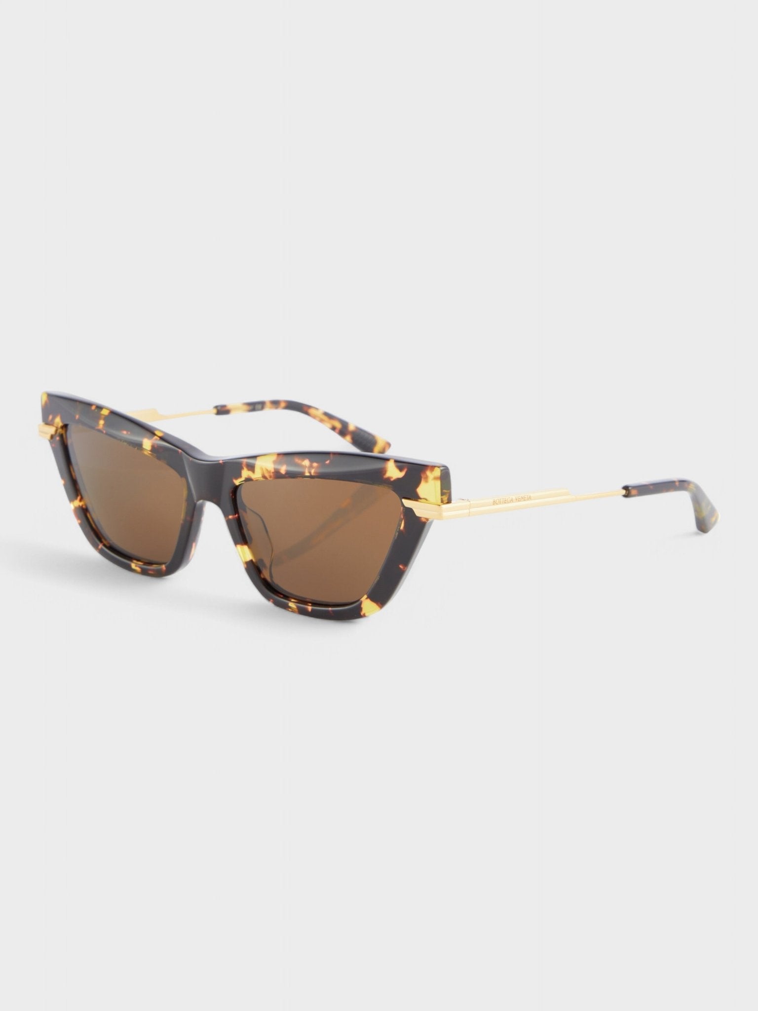 Bottega Veneta Angle Acetate Cat Eye Sunglasses Brown Tortoiseshell - Supplied FashionBottega Veneta