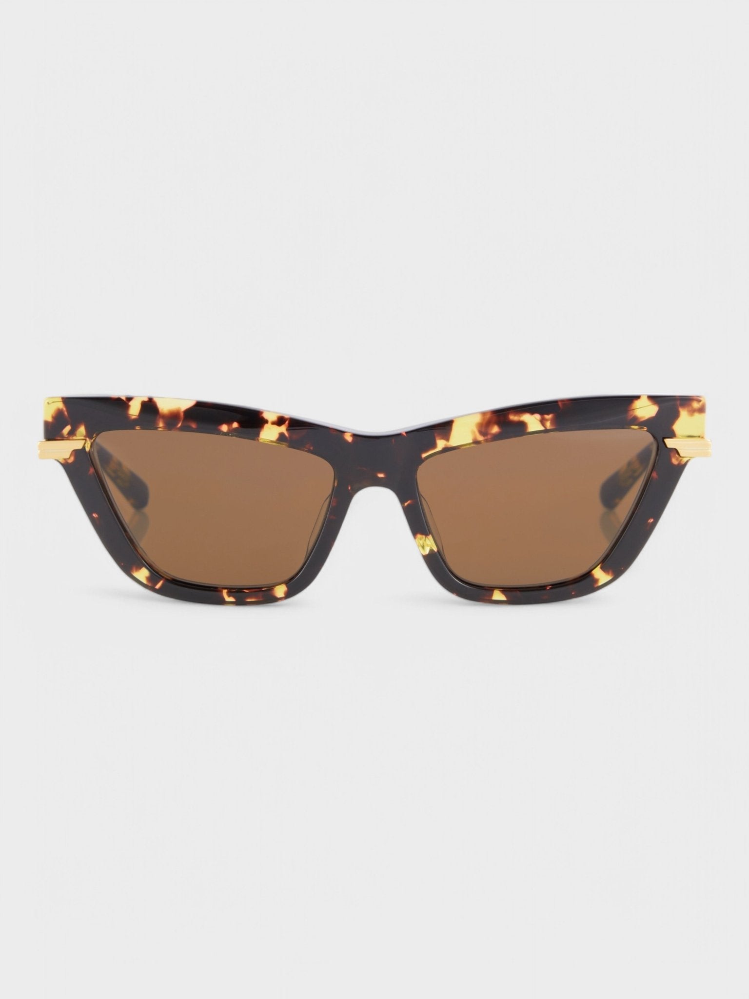 Bottega Veneta Angle Acetate Cat Eye Sunglasses Brown Tortoiseshell - Supplied FashionBottega Veneta