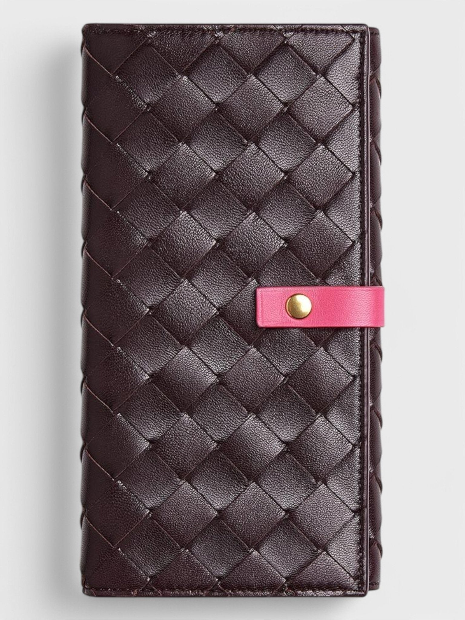 Bottega Veneta Intrecciato Bi - Fold Wallet Grape - Supplied FashionBottega Veneta