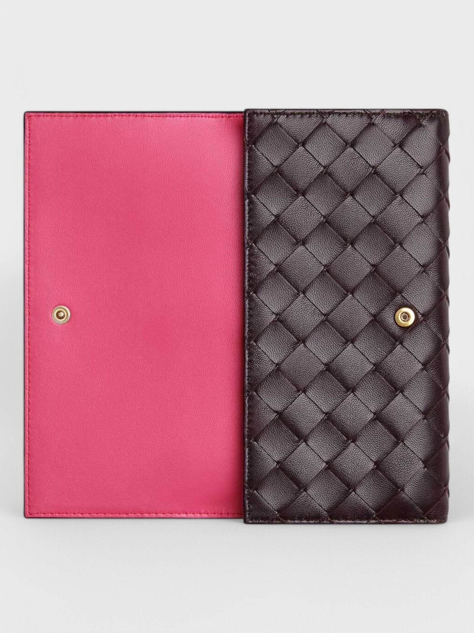 Bottega Veneta Intrecciato Bi - Fold Wallet Grape - Supplied FashionBottega Veneta