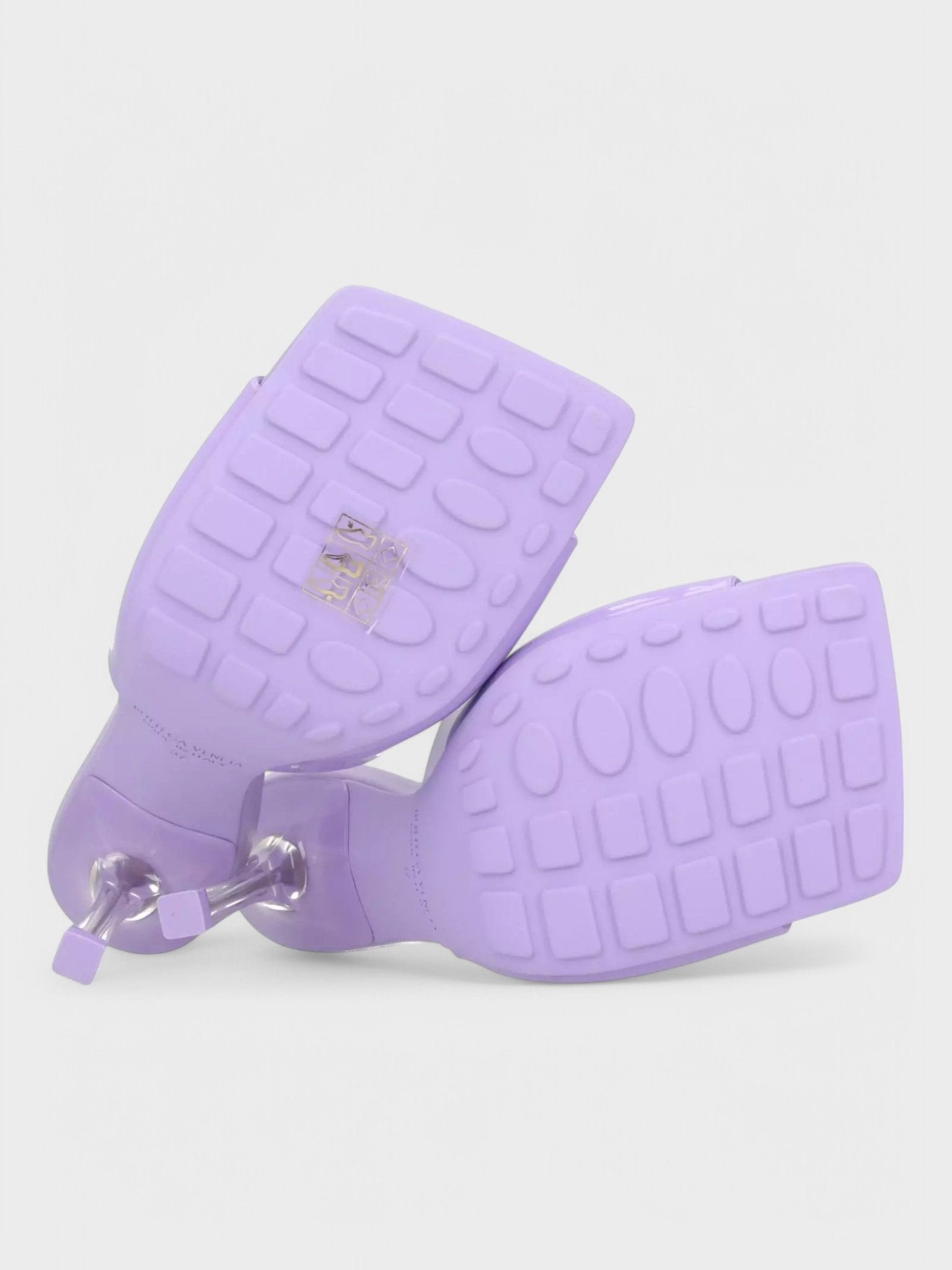 サンダル・ミュール BOTTEGA VENETA  Slippers and Clogs Women Fabric Violet Bottega Veneta Mule Heel Sandal Puddle Sole Wisteria Purple