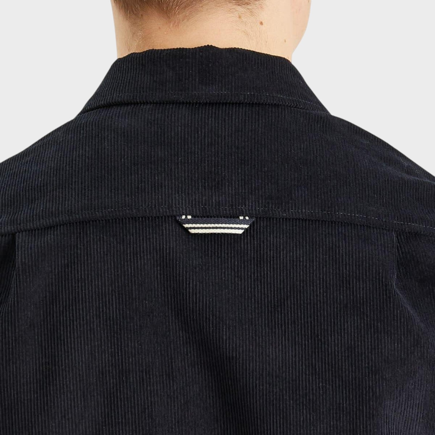 Corduroy Pocket Detail Overshirt in Navy
