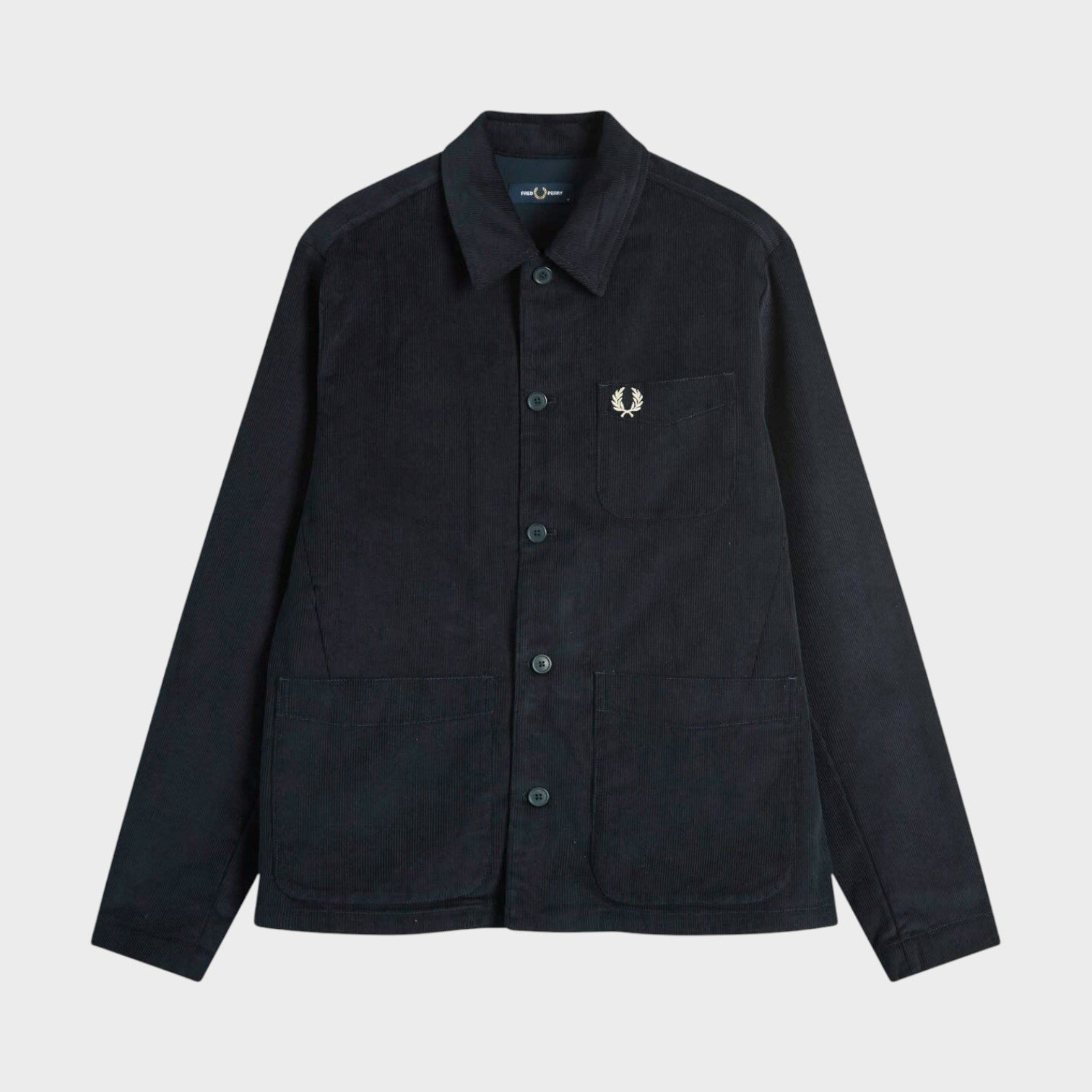 Corduroy Pocket Detail Overshirt in Navy