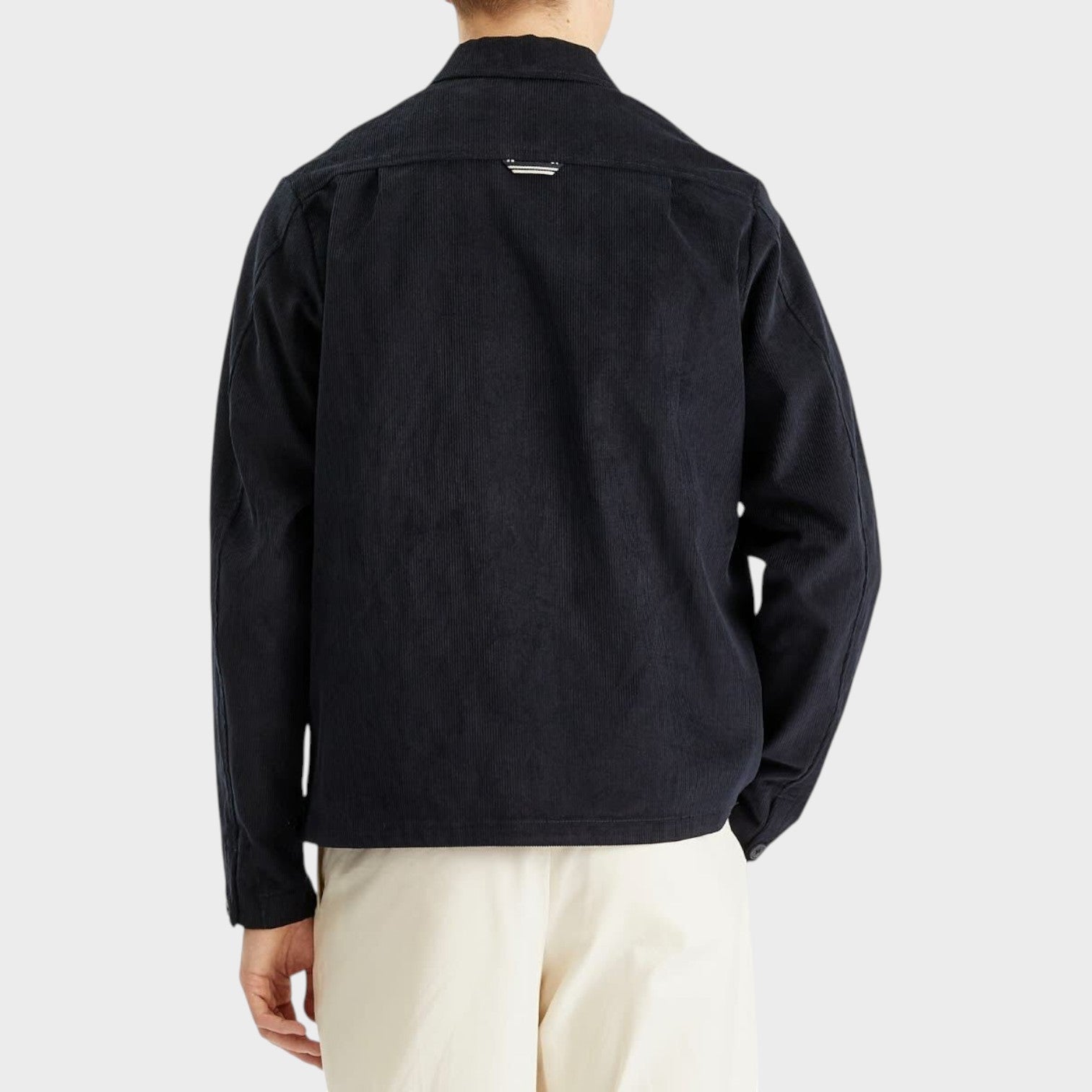 Corduroy Pocket Detail Overshirt in Navy