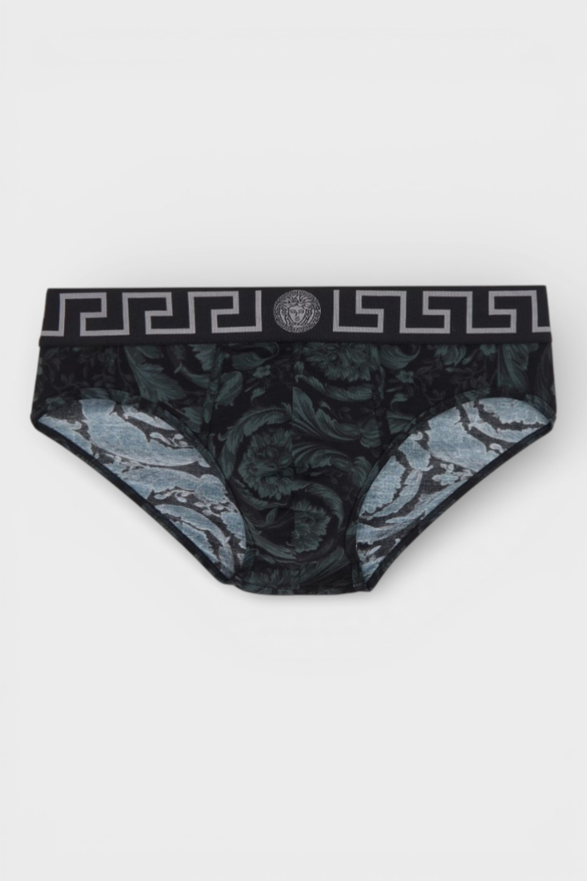 Low Rise Slip Underwear Barocco Black Grey