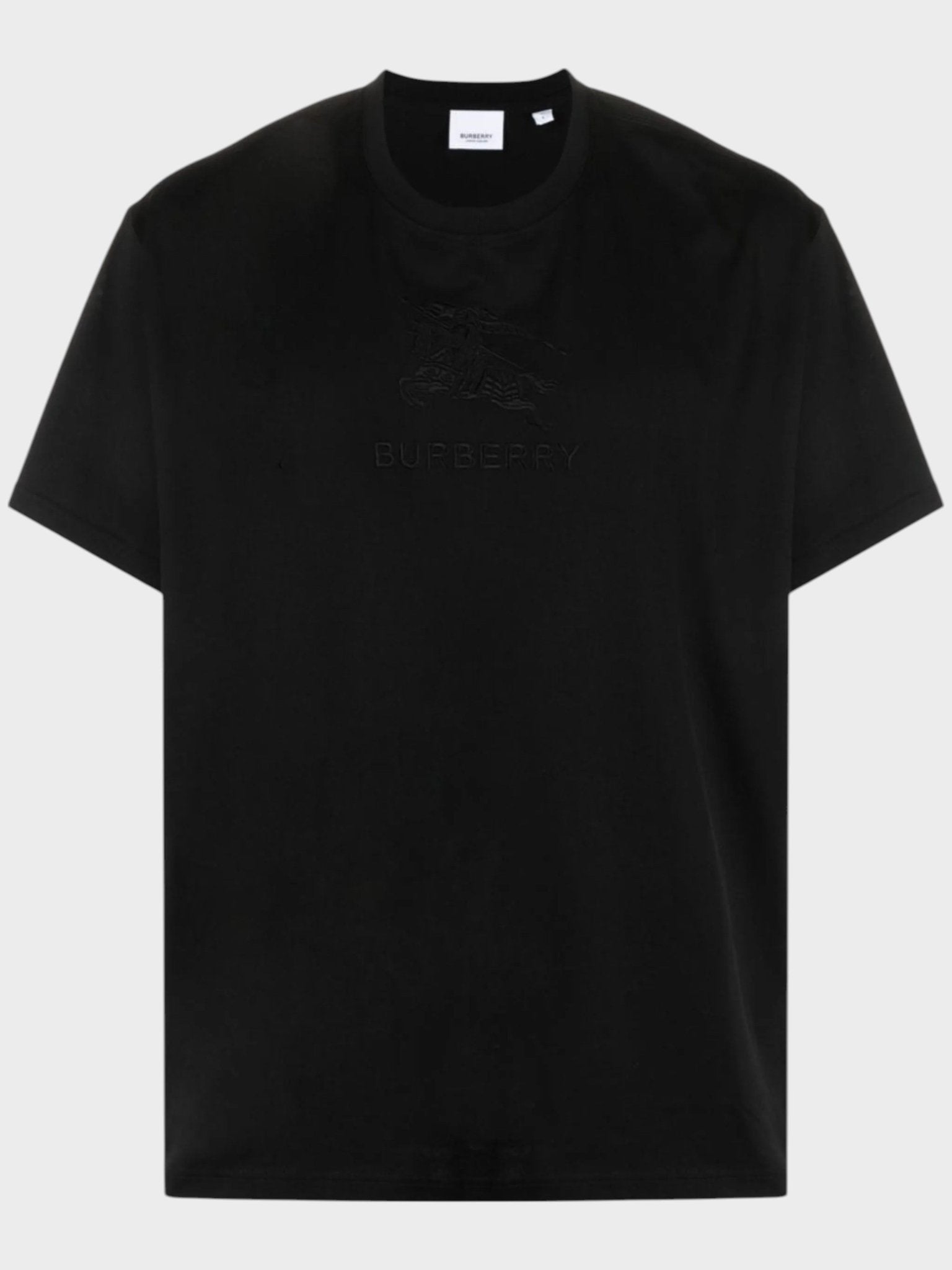 Burberry Logo Embroidered Cotton T-shirt Black - Supplied FashionBurberry