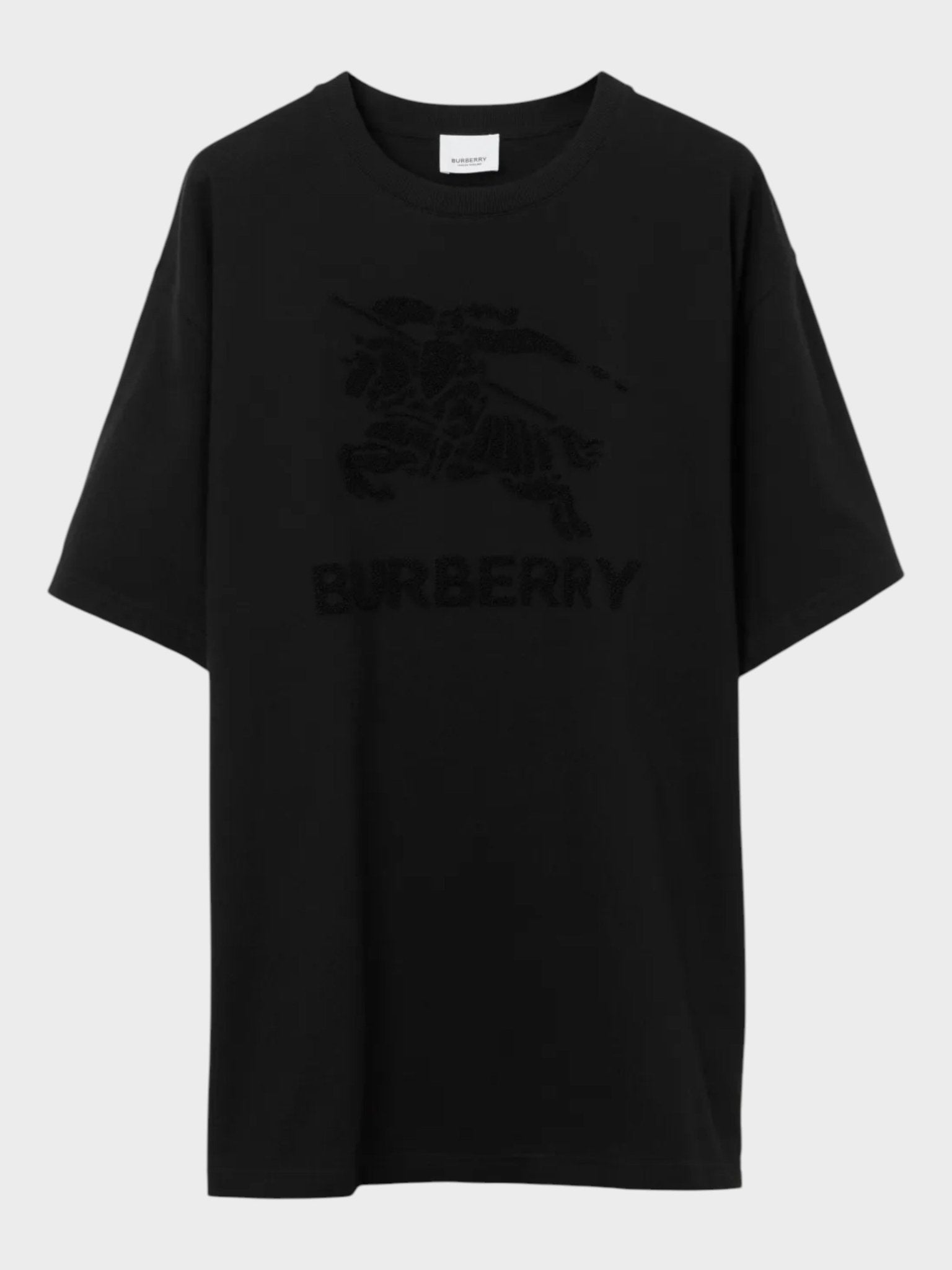 Burberry Logo Embroidered Cotton T-shirt Black - Supplied FashionBurberry