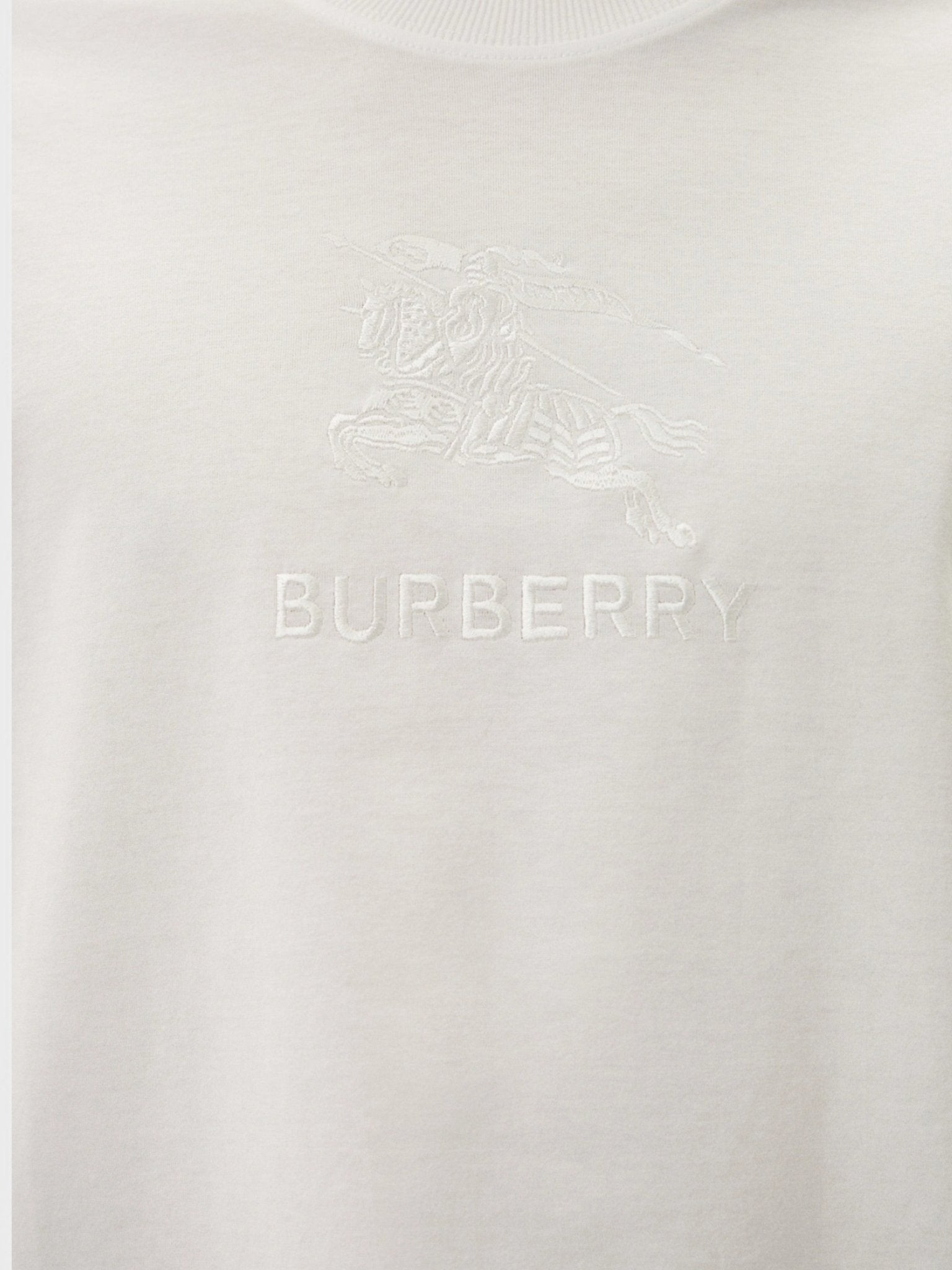 Burberry Logo Embroidered Cotton T-shirt White - Supplied FashionBurberry