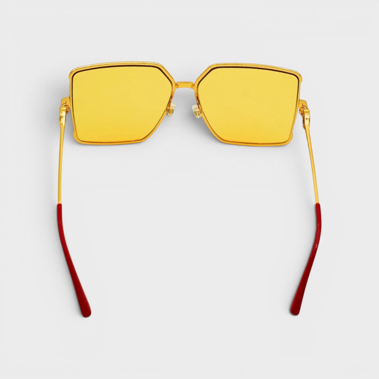 Stainless Steel Square Sunglasses Gold Silver Red Canary